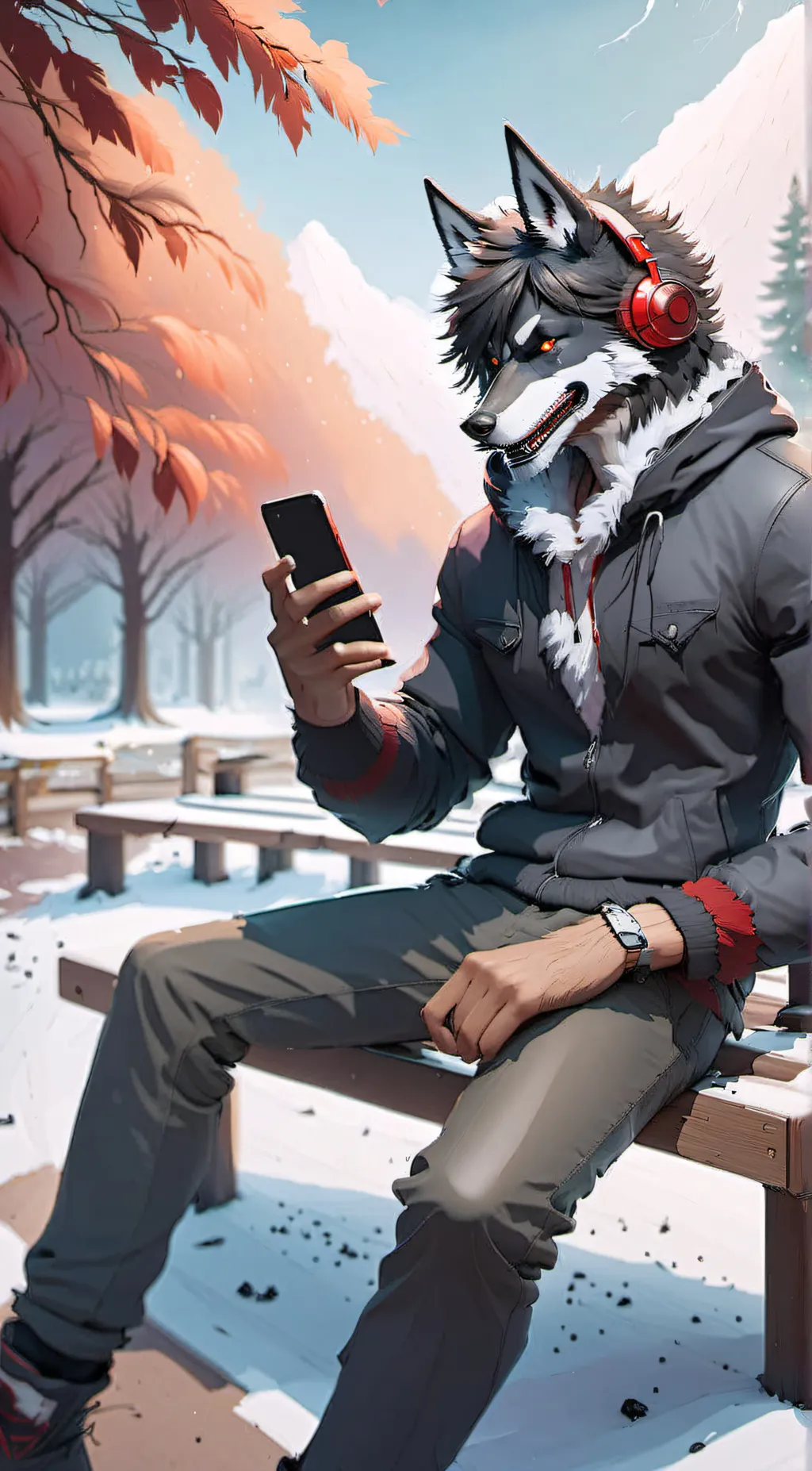 ai character: Blood wolf  background