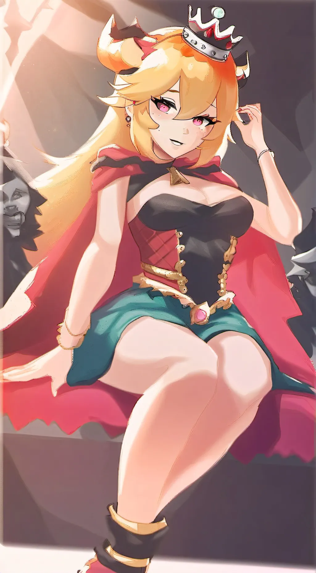 ai character: queen Bowsette  background