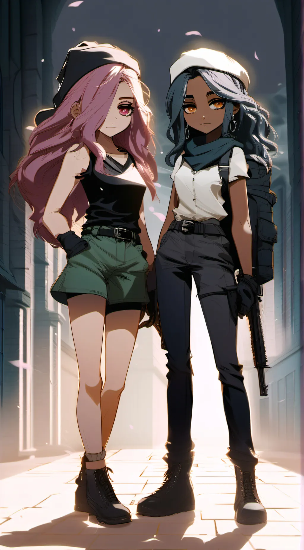 ai character: Beth and Seth  background