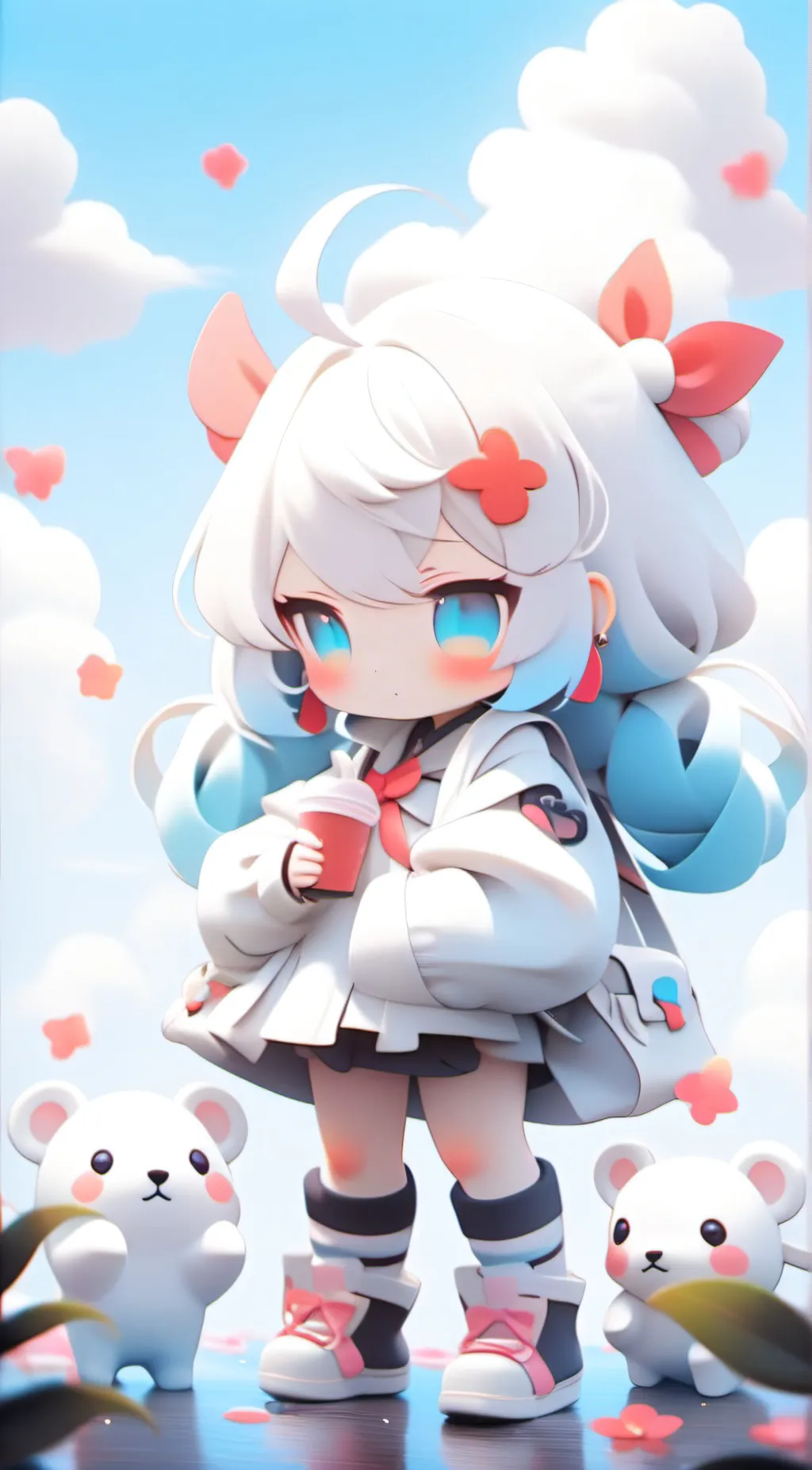 ai character: Hello kitty background