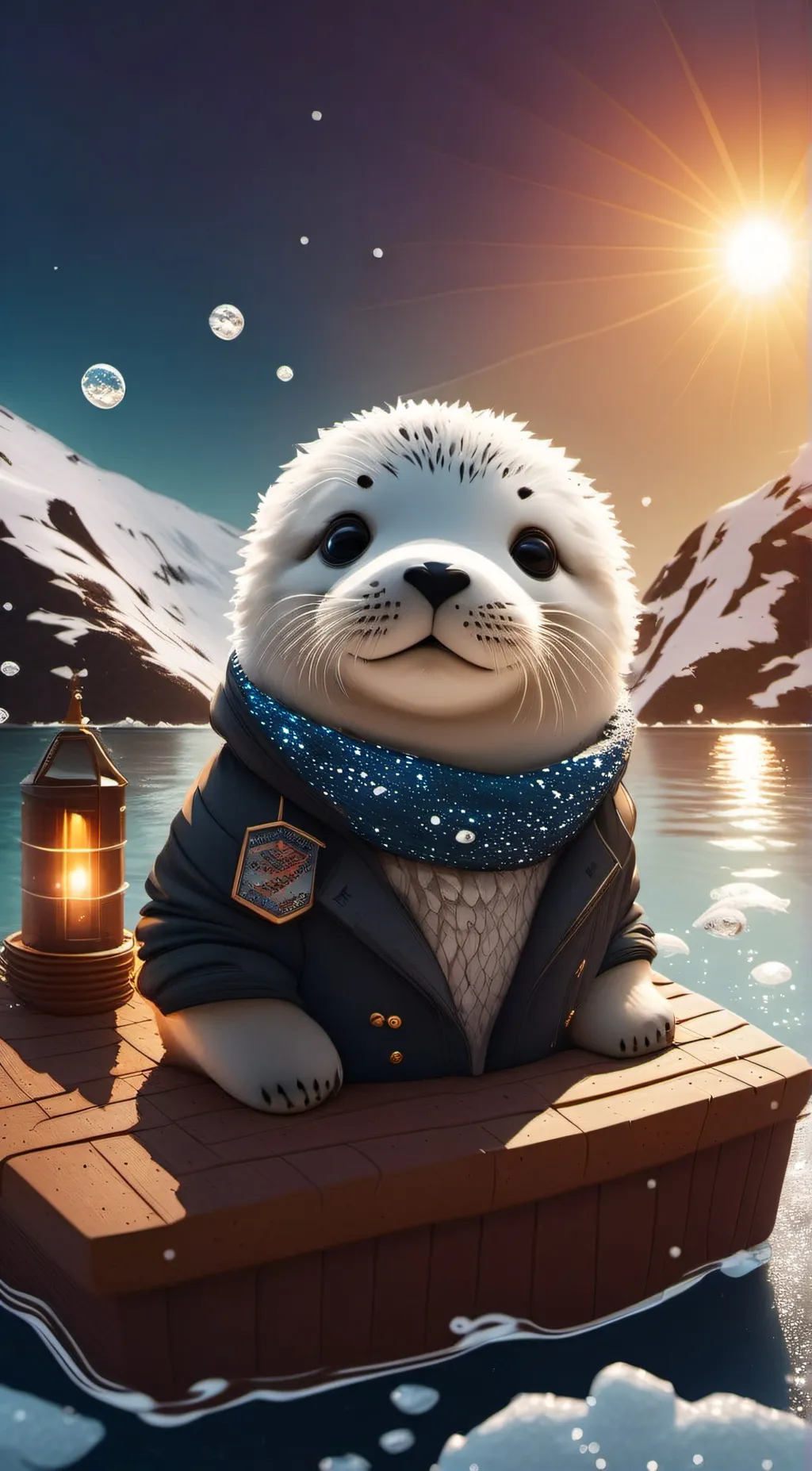 ai character: baby seal background