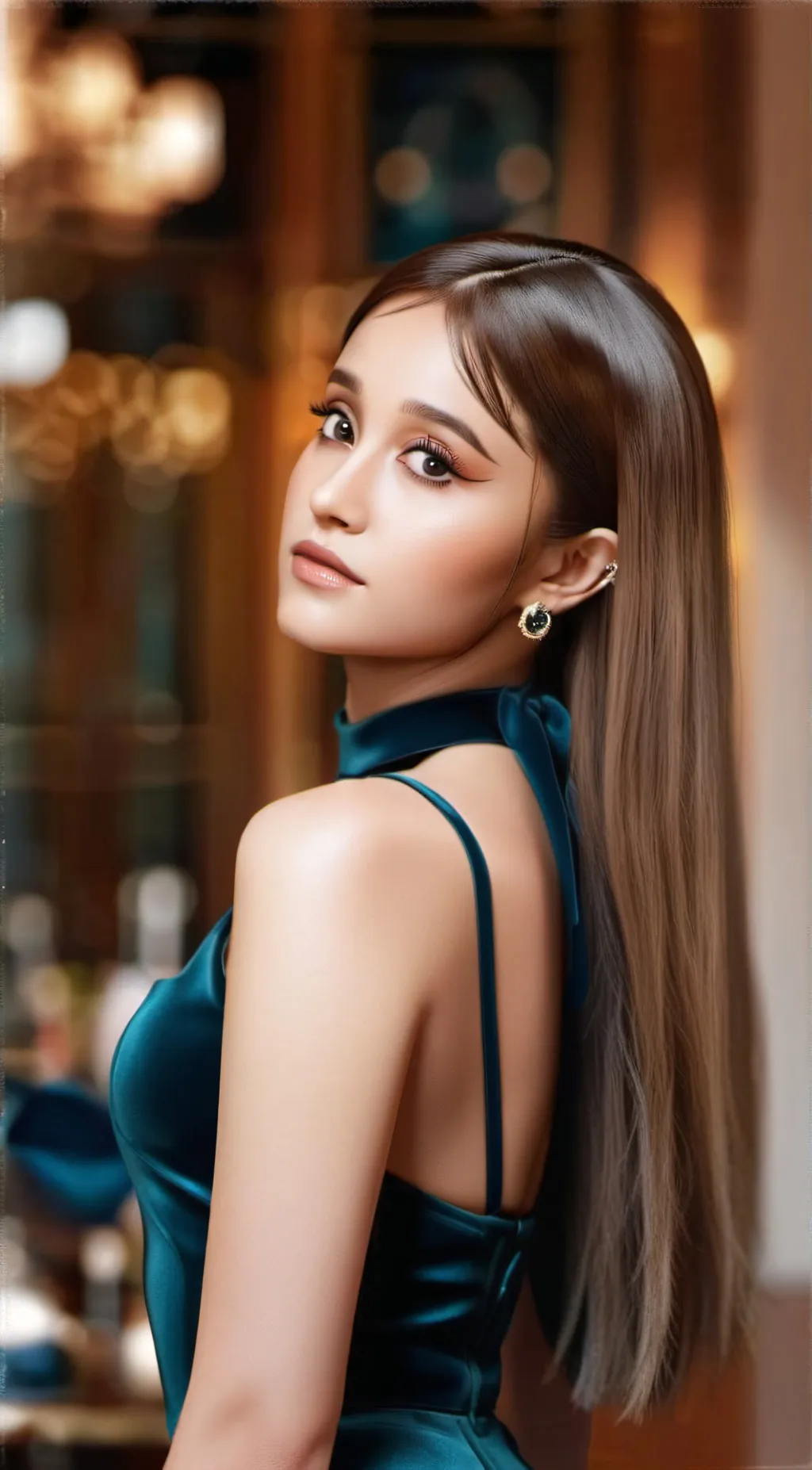 ai character: Ariana Grande background