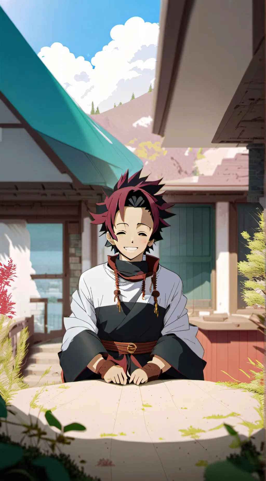 ai character: Tanjiro  background
