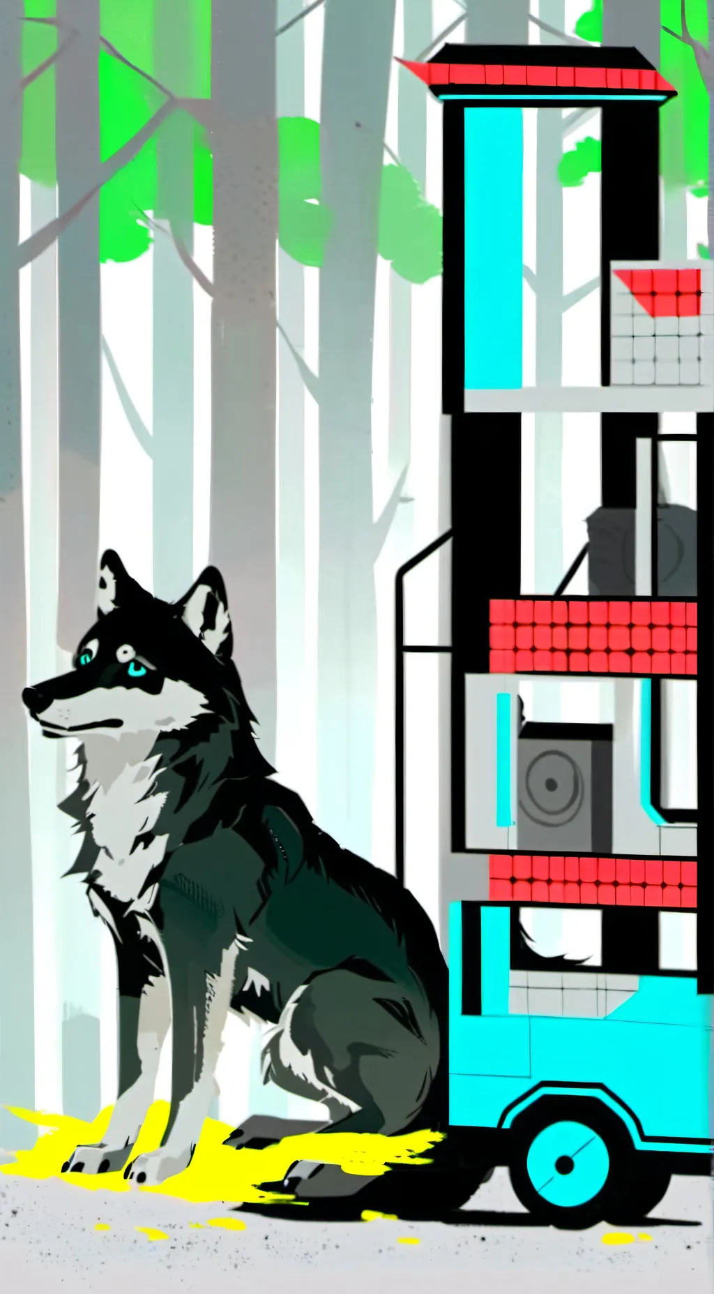 ai character: wolfy of sport  background