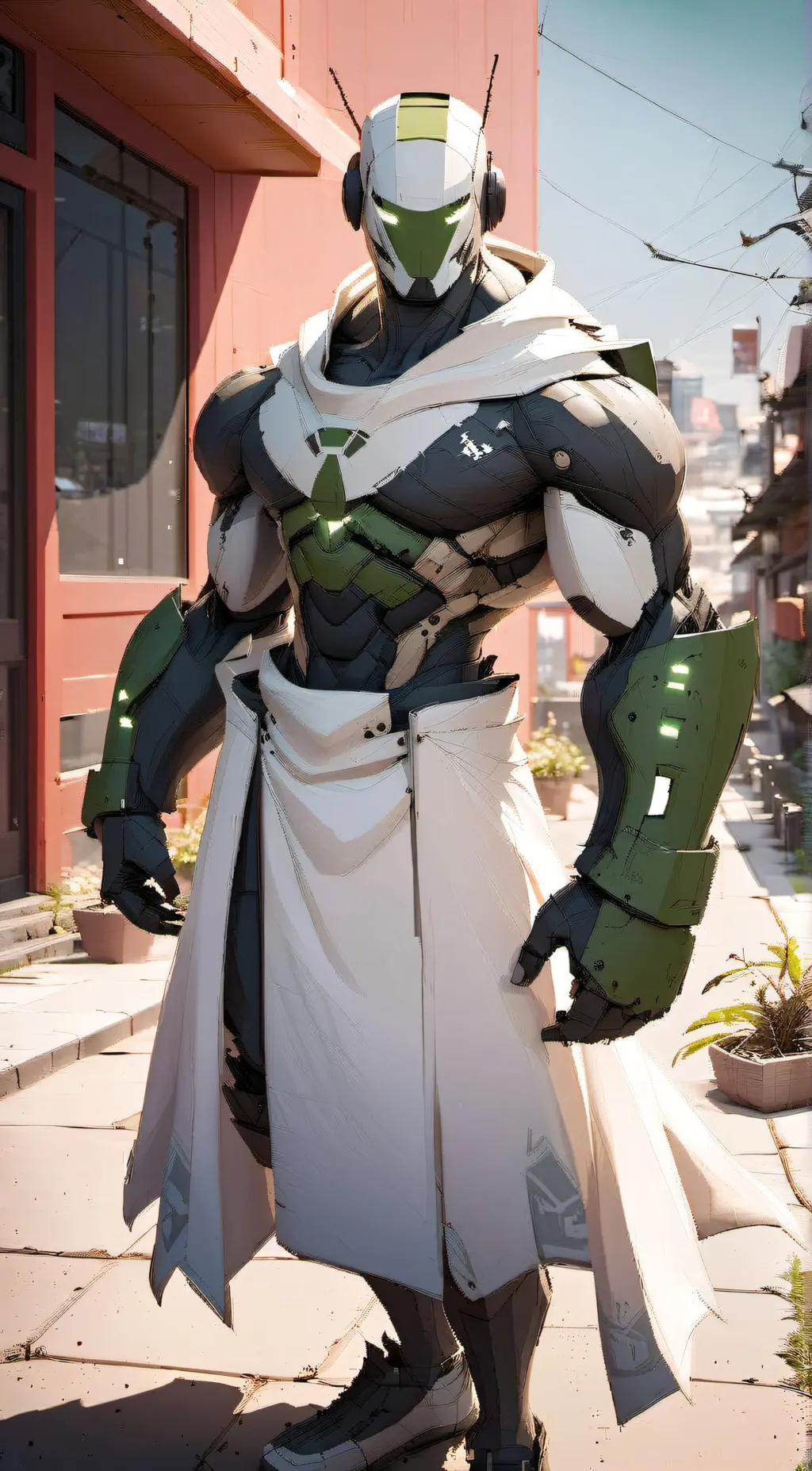 ai character: green emerald  background