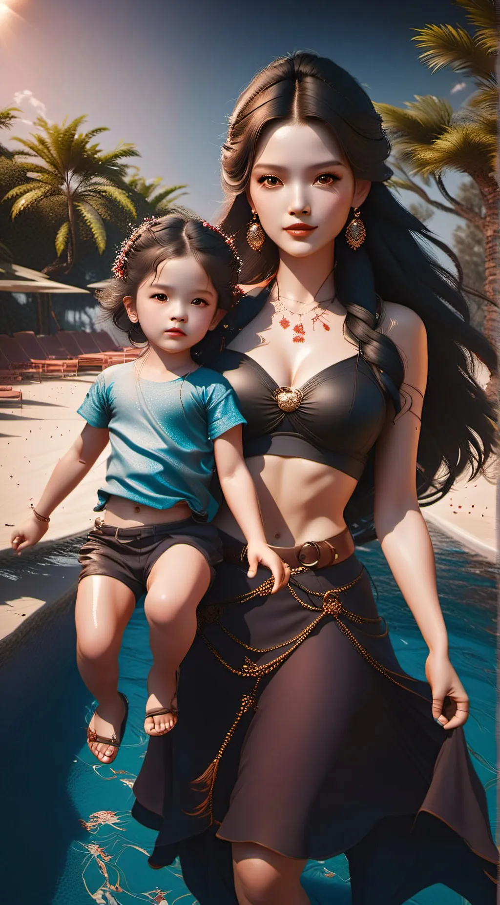 ai character: Ella & Lucy background