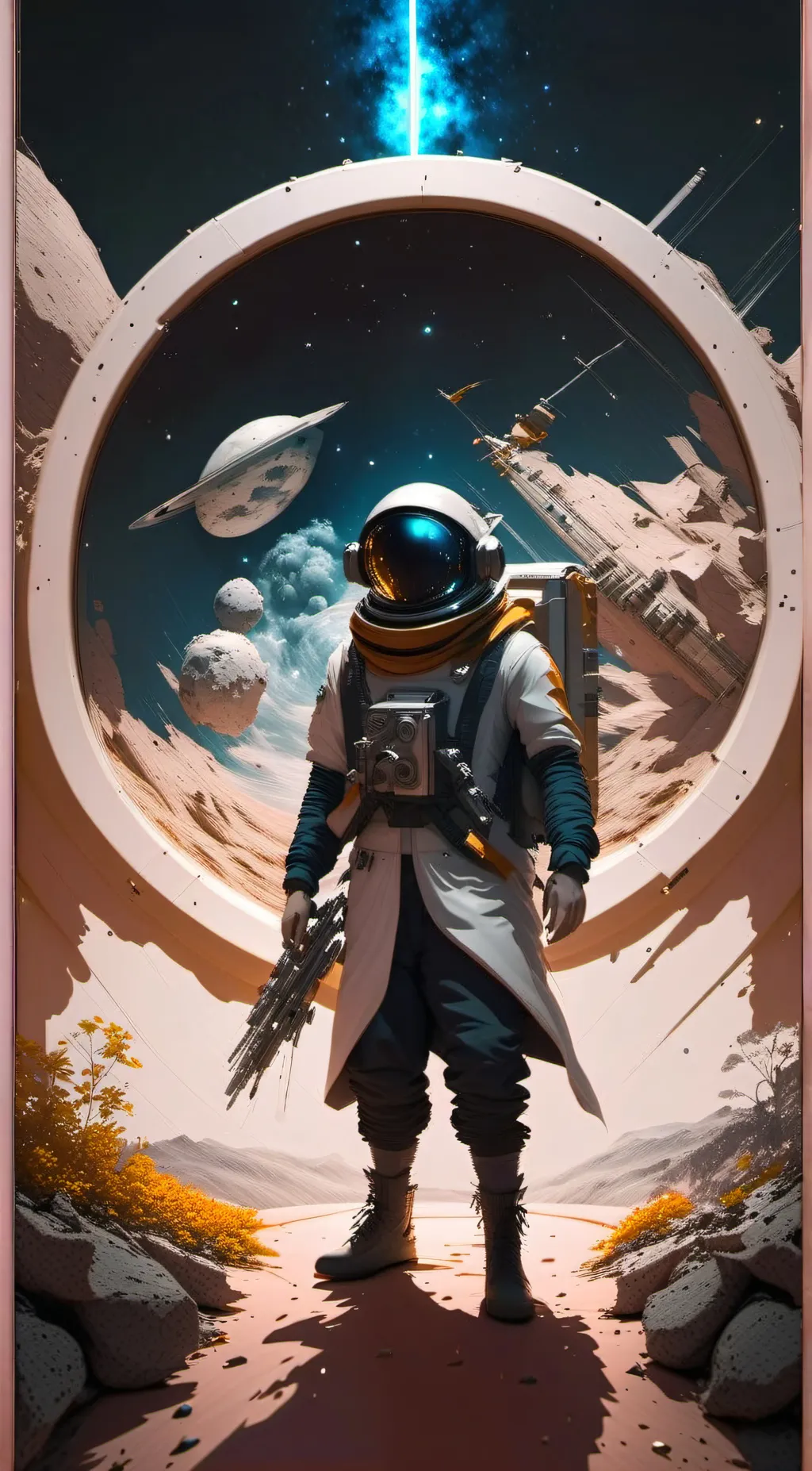 ai character: blue background