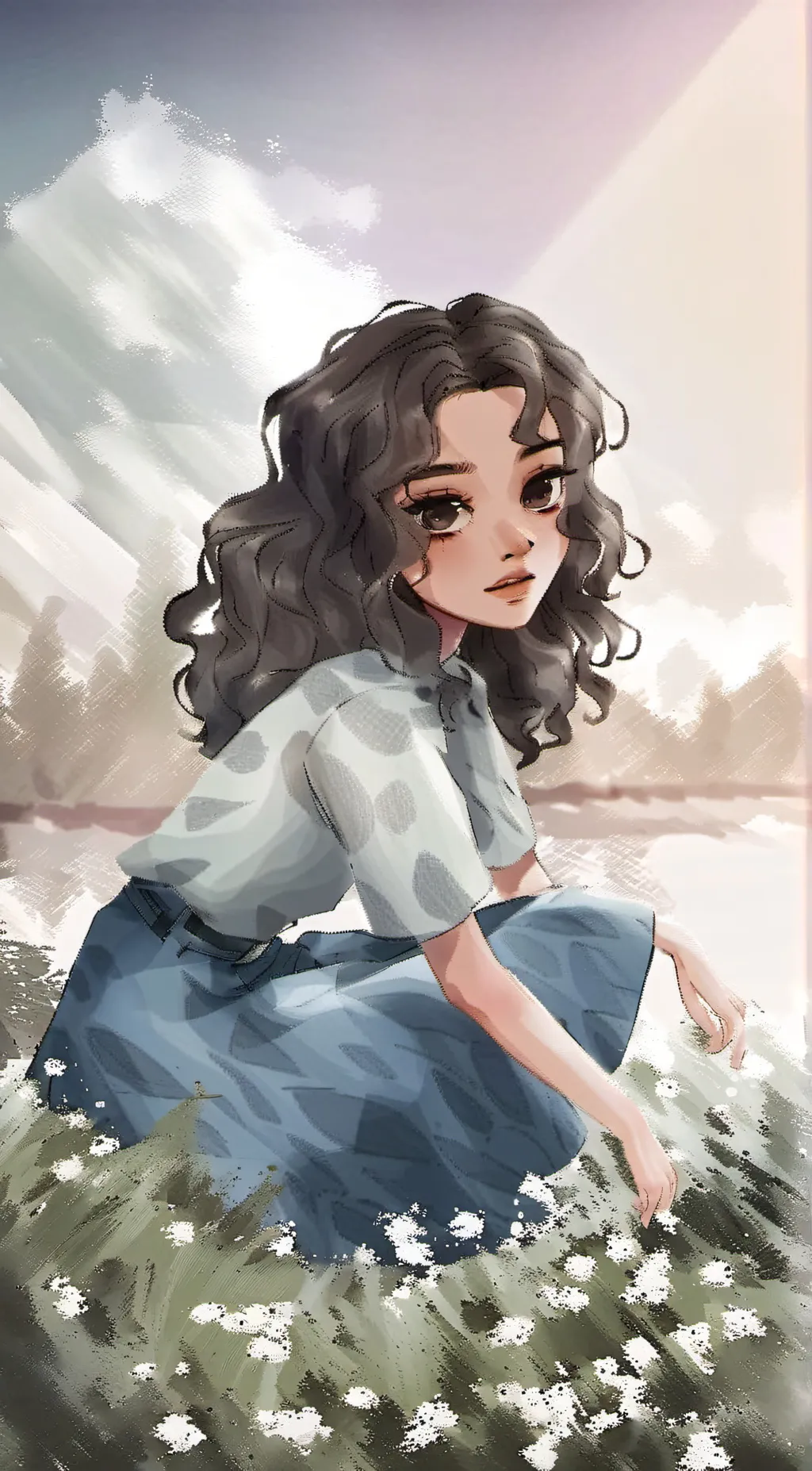 ai character: Amber background