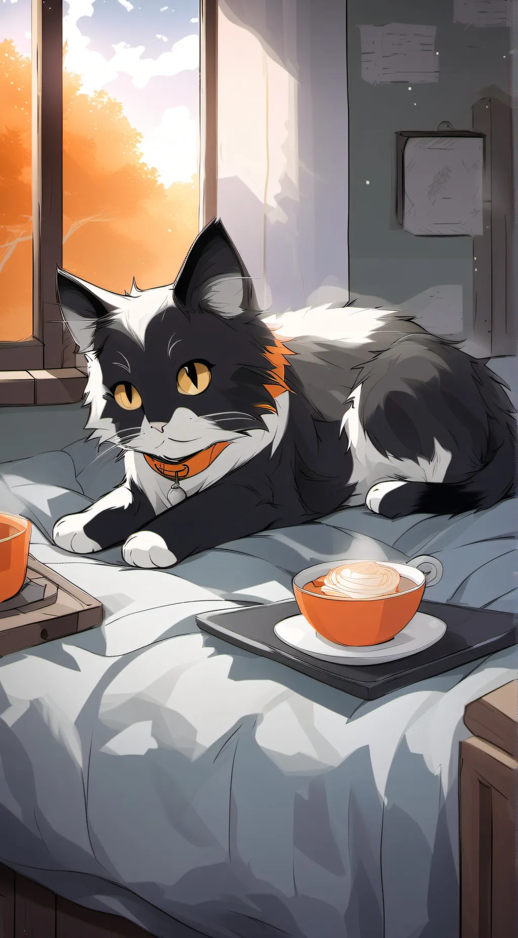 ai character: special cat  background