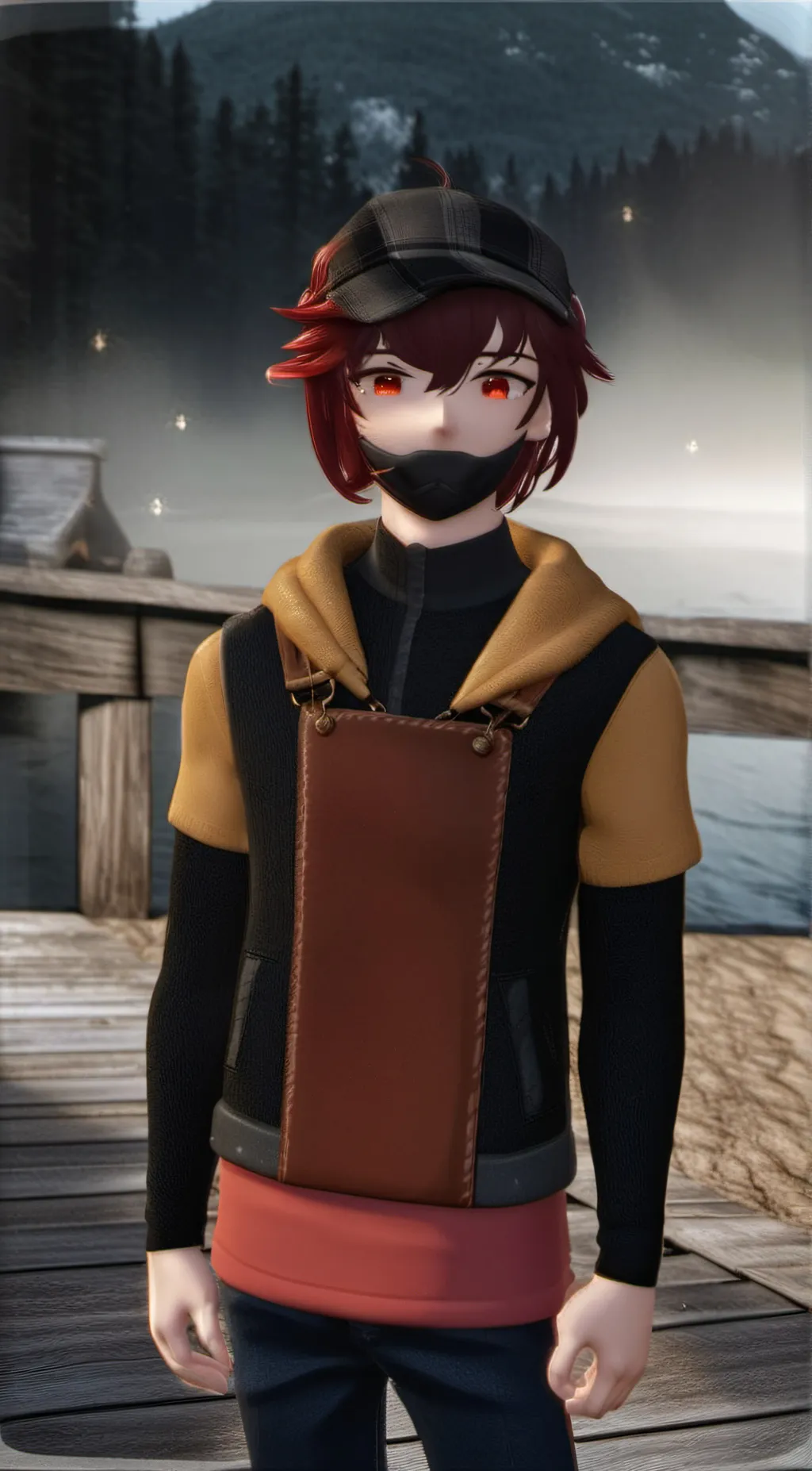 ai character: red  background