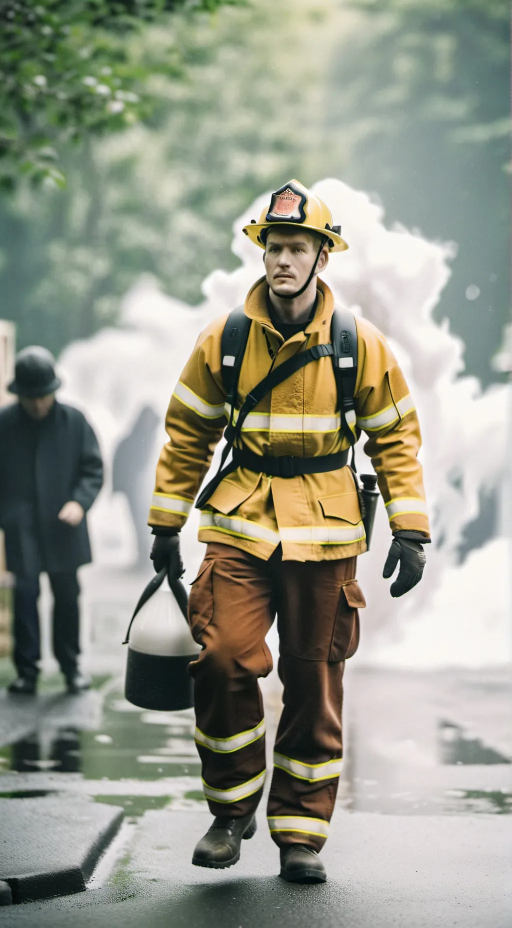 ai character: fireman background