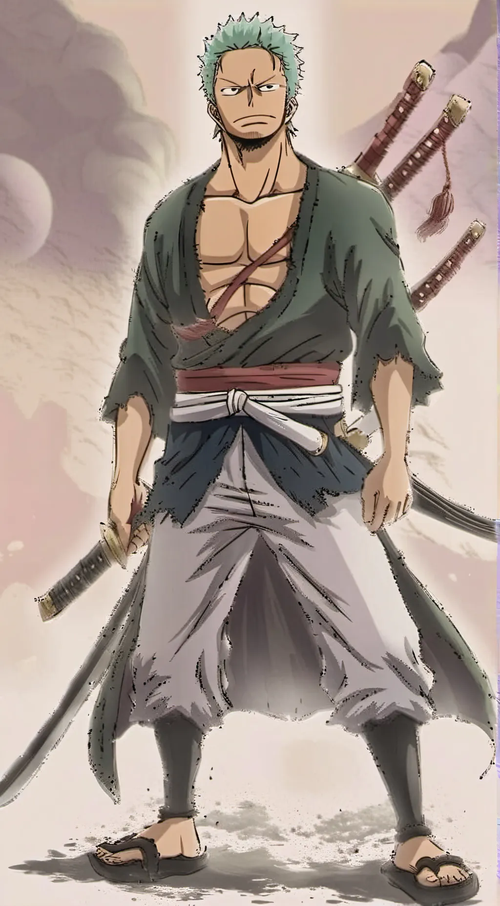 ai character: Zoro  background