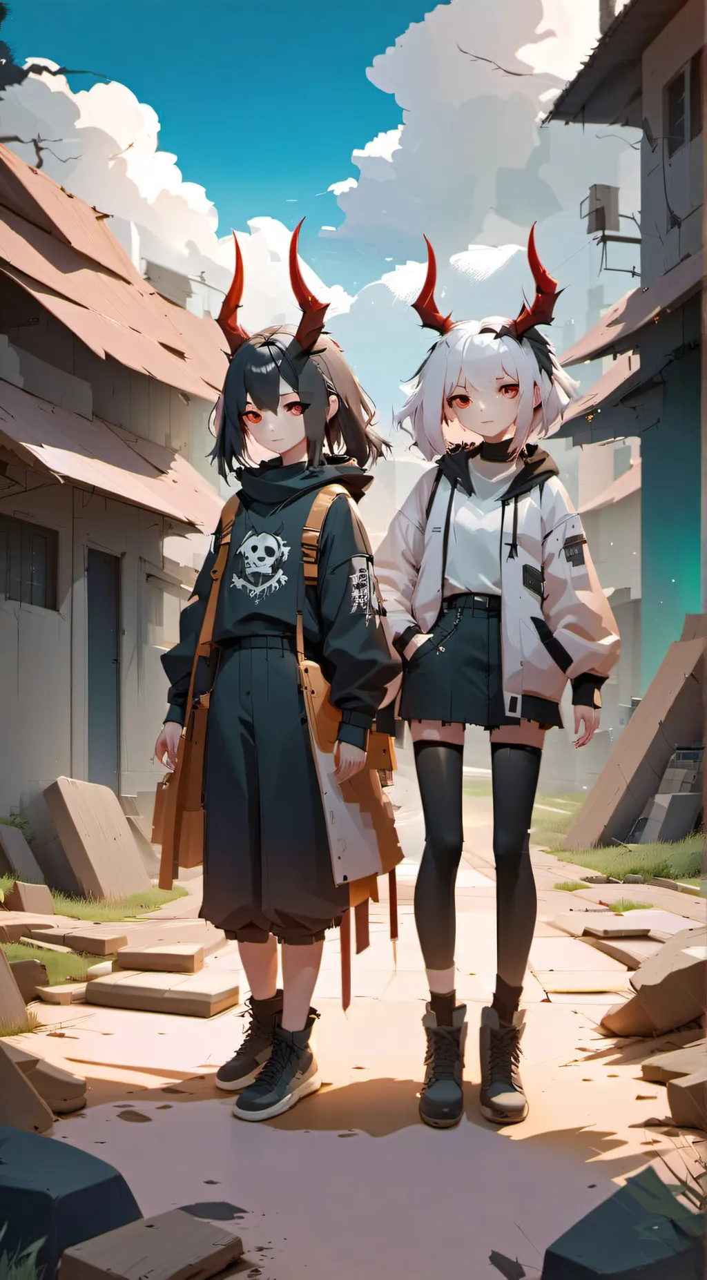 ai character: snowy and death background