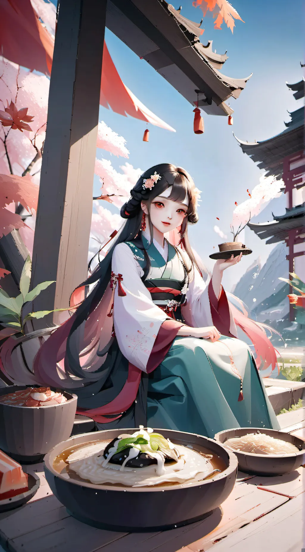 ai character: 茶茶 background