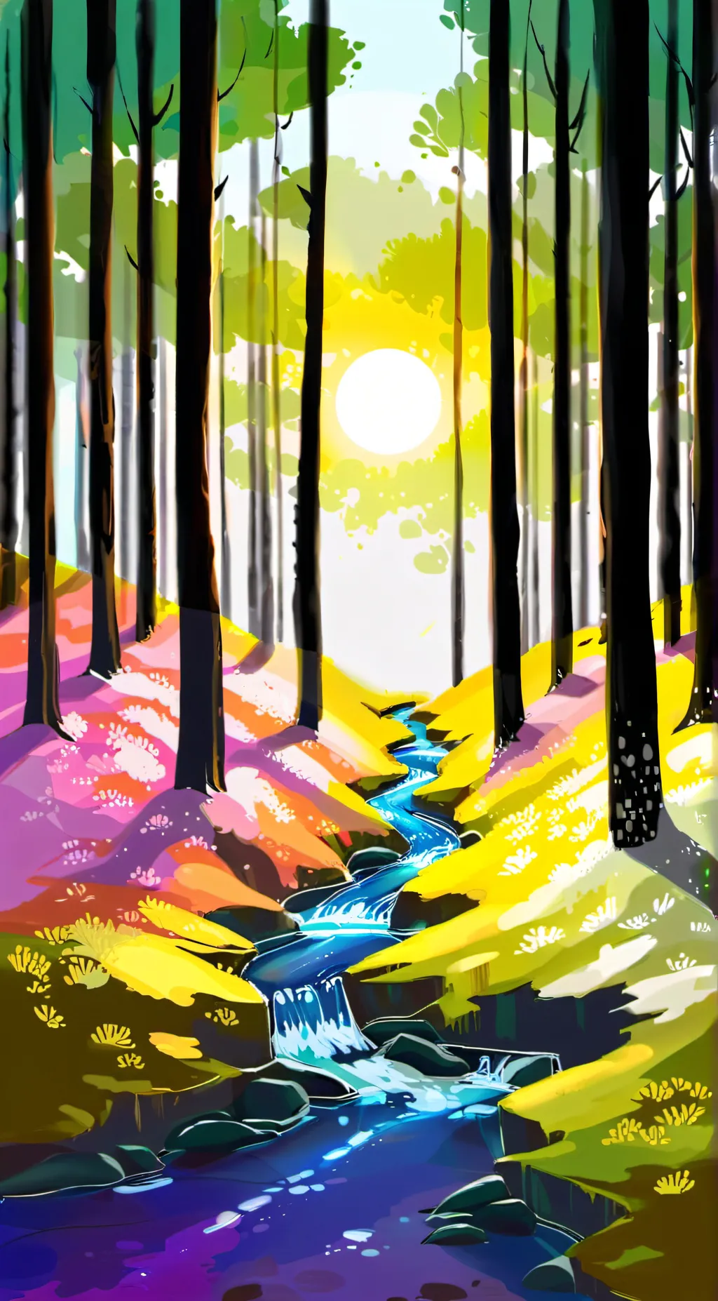 ai character: sun and moon background