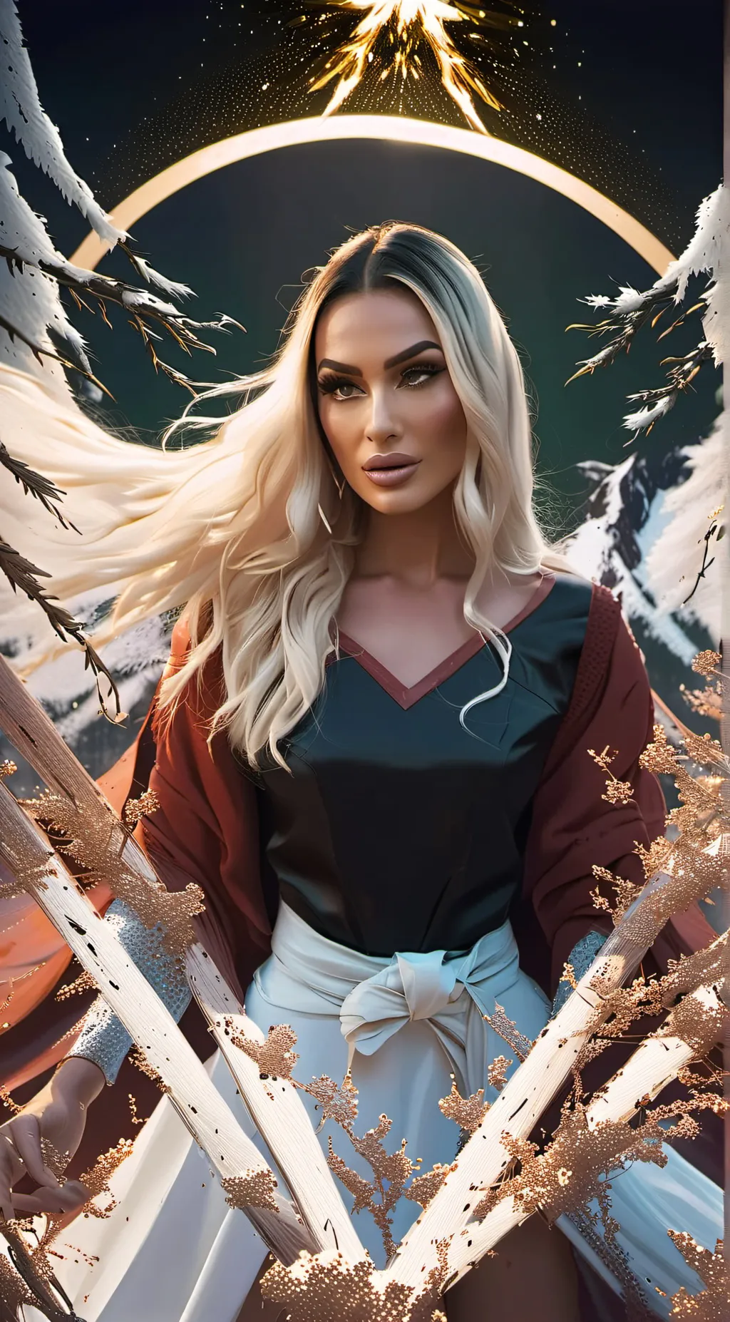 ai character: hot girl  background