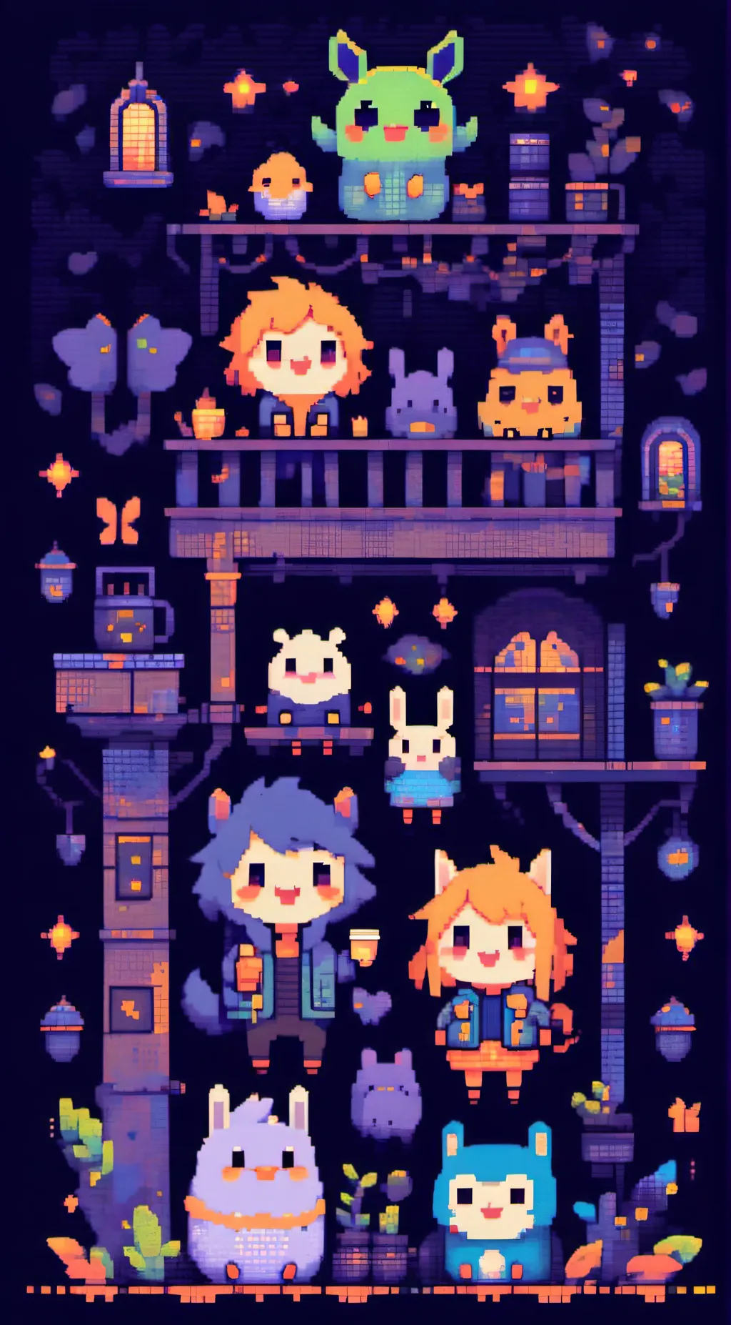 ai character: Smiling c-critters background