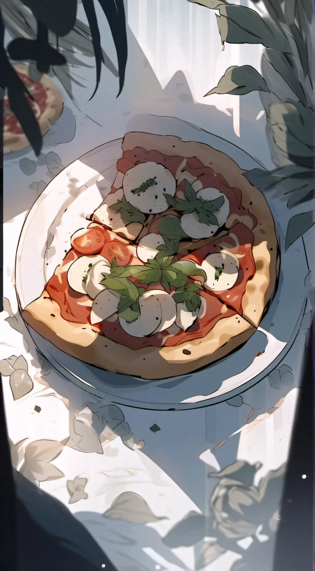 ai character: pizza background