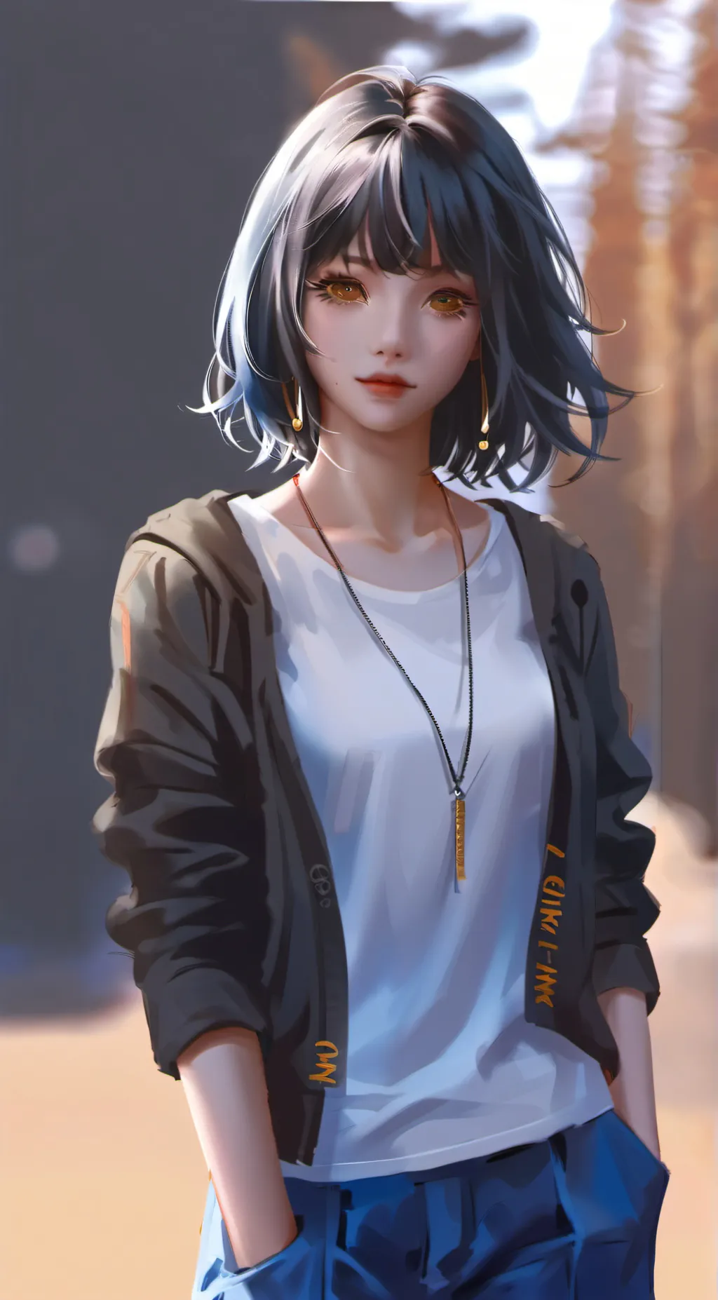 ai character: Sea background