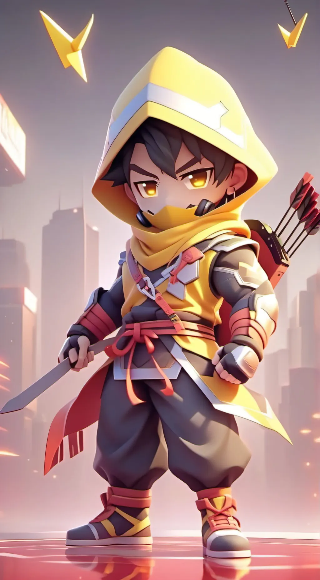 ai character: Yellow arrow  background