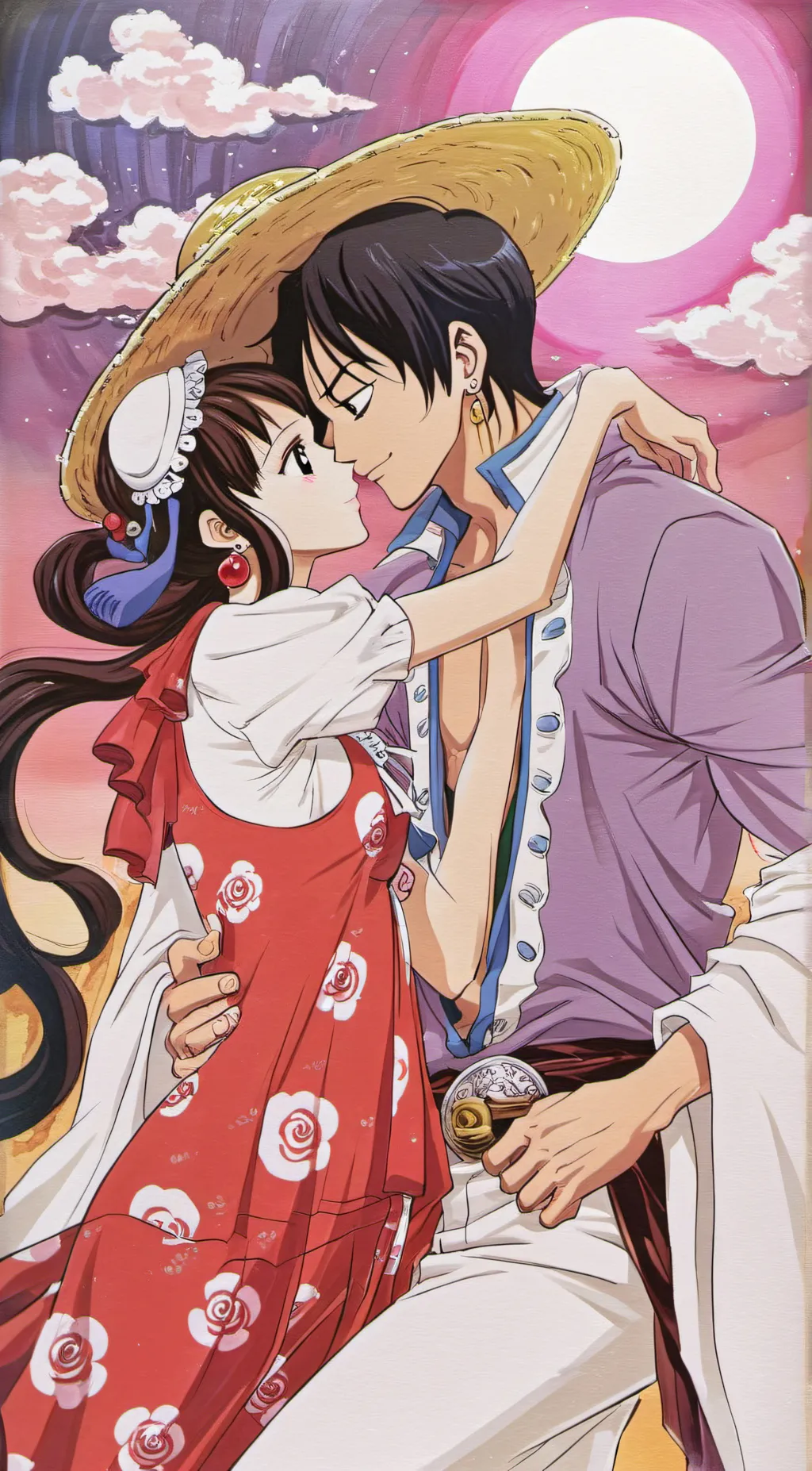 ai character: luffy and boa background