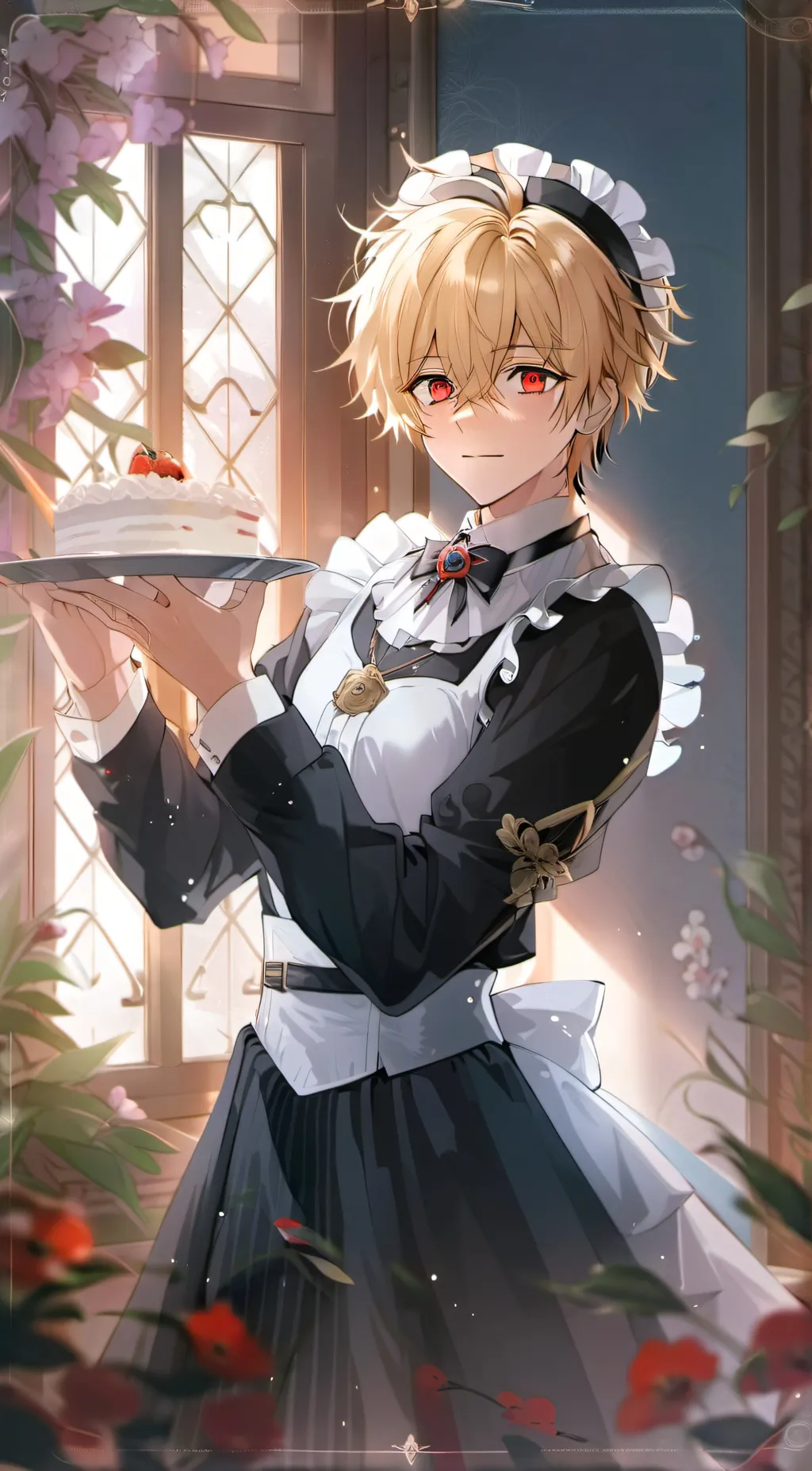 ai character: Boy maid background