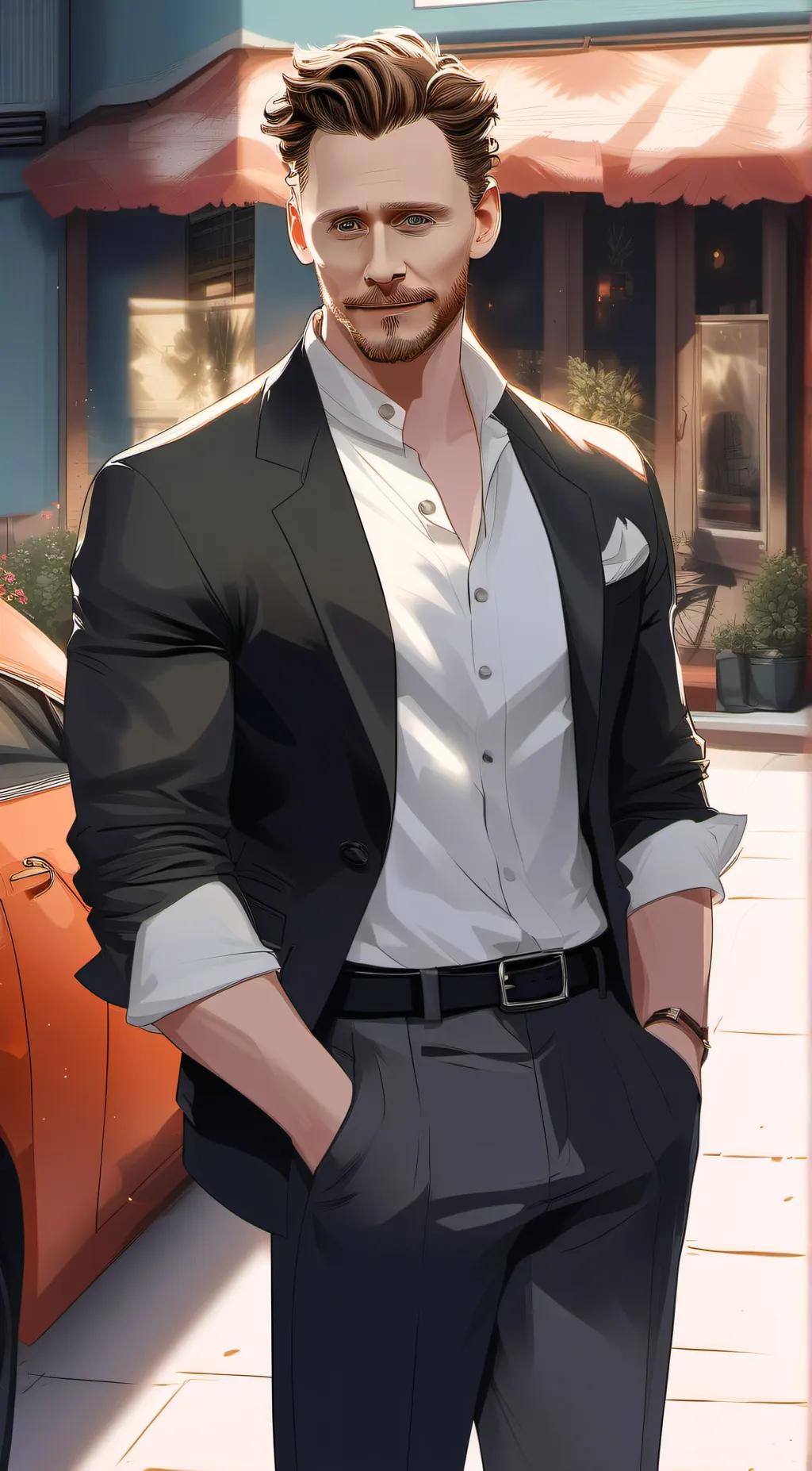 ai character: Tom Hiddleston background