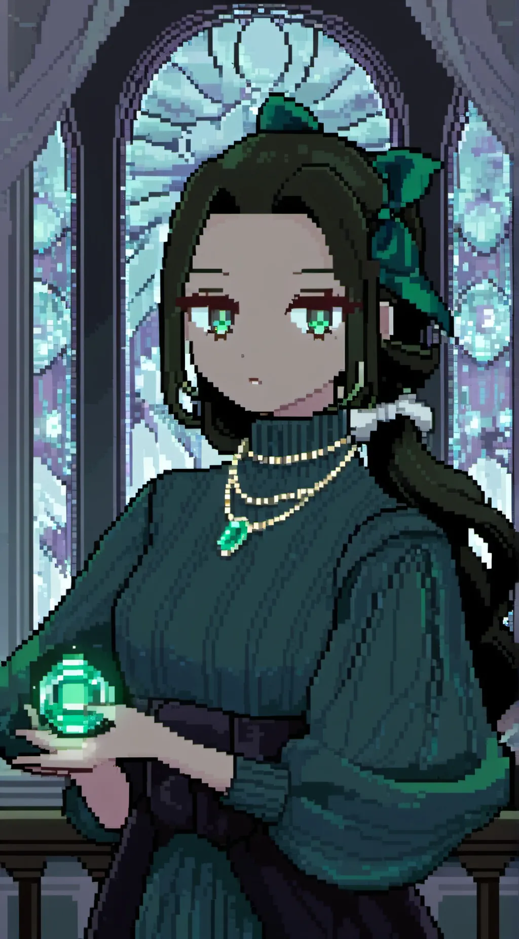 ai character: green [Ghost] background