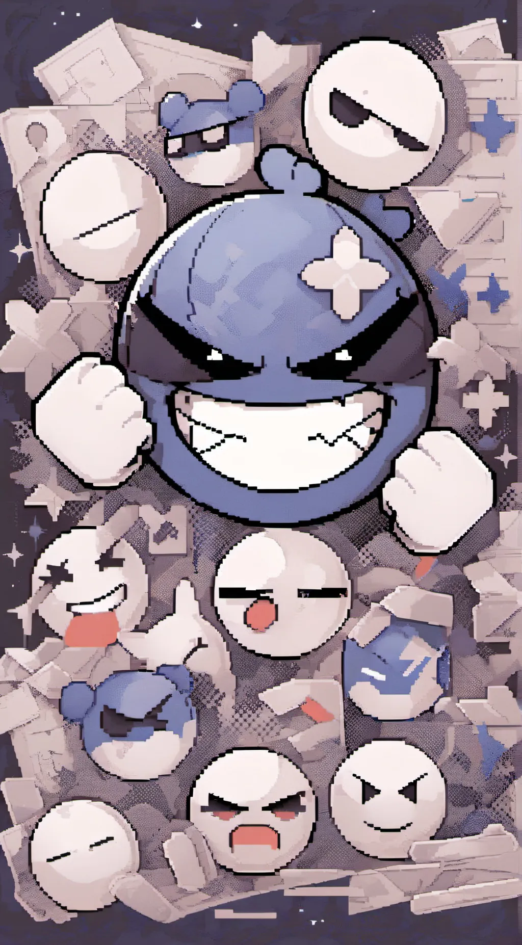 ai character: The blue emoji background