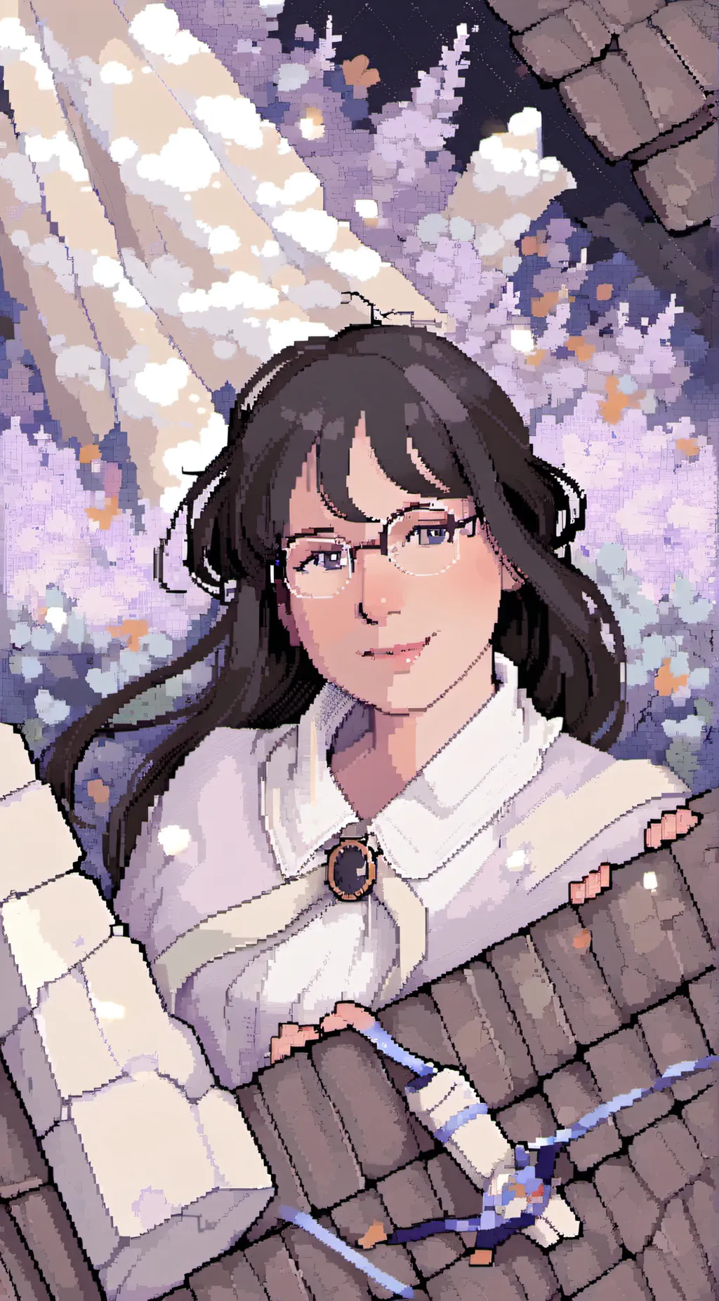 ai character: Pamela Barnard  background