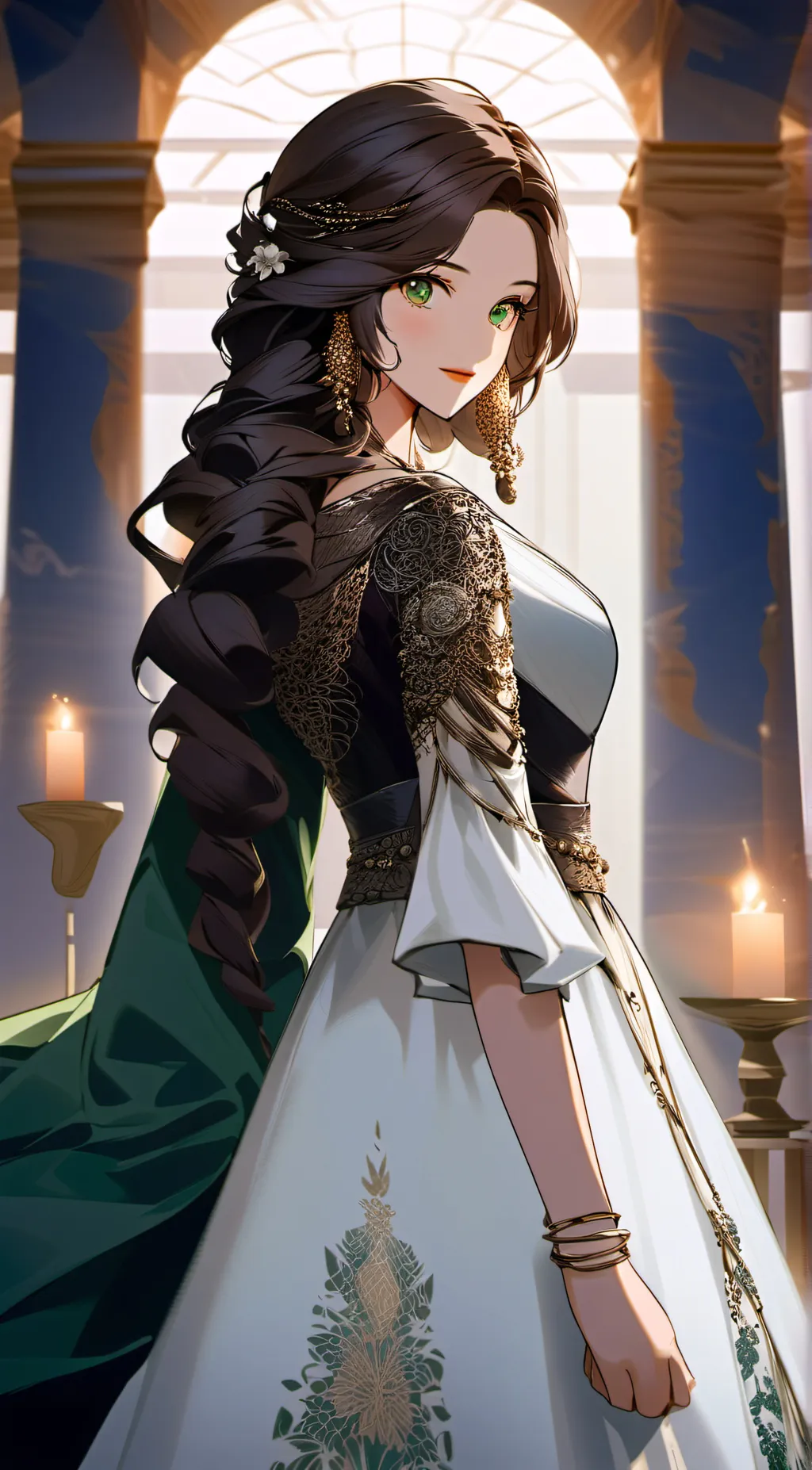 ai character: Violet background