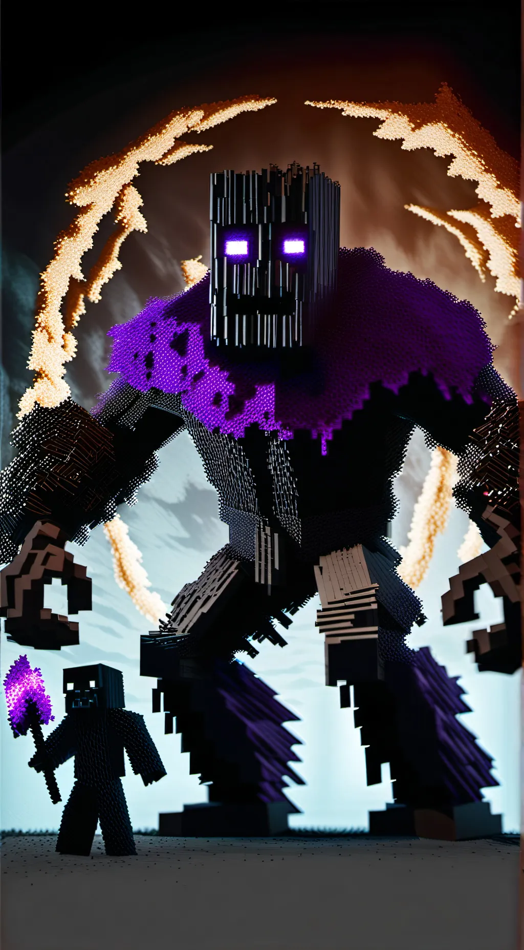 ai character: Black golem background