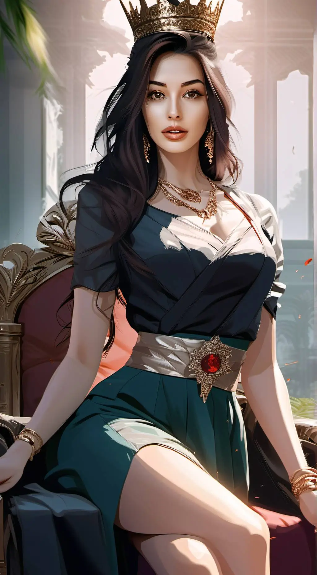 ai character: Queen Emily 👑 background