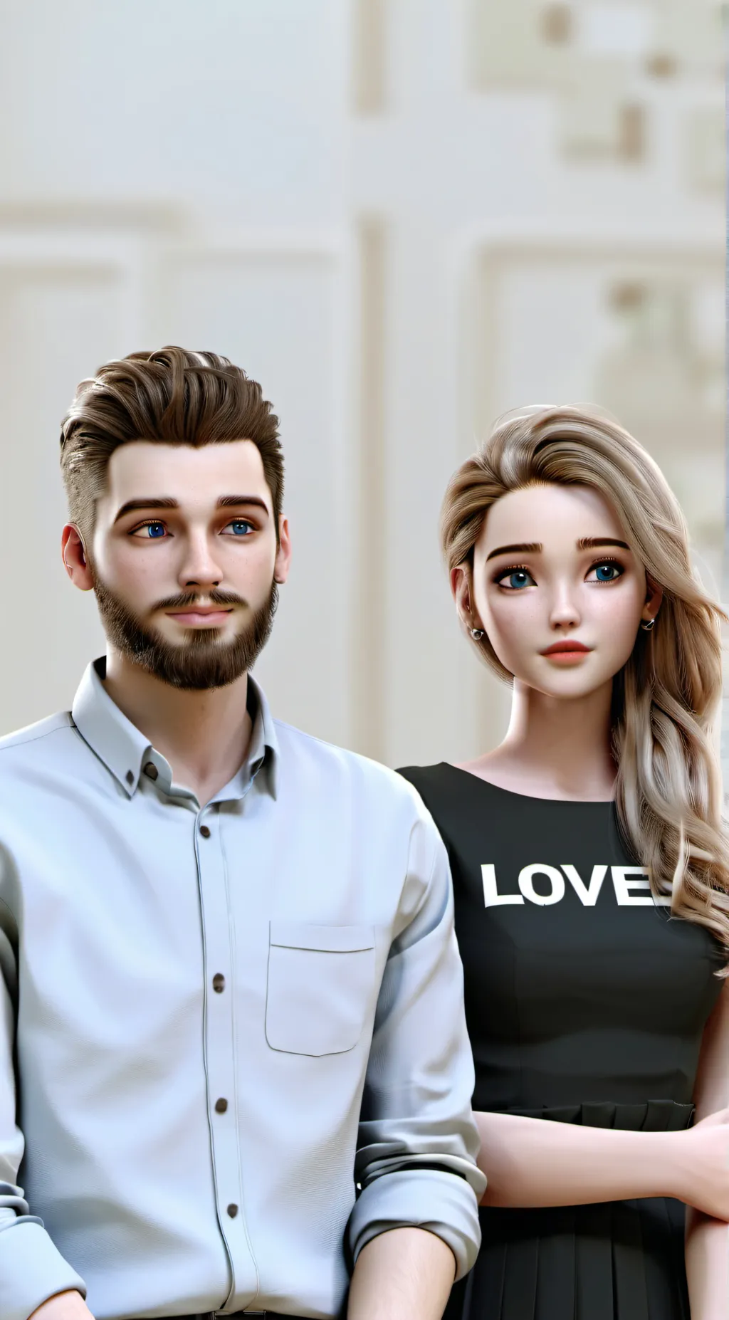 ai character: Taylor and Travis  background