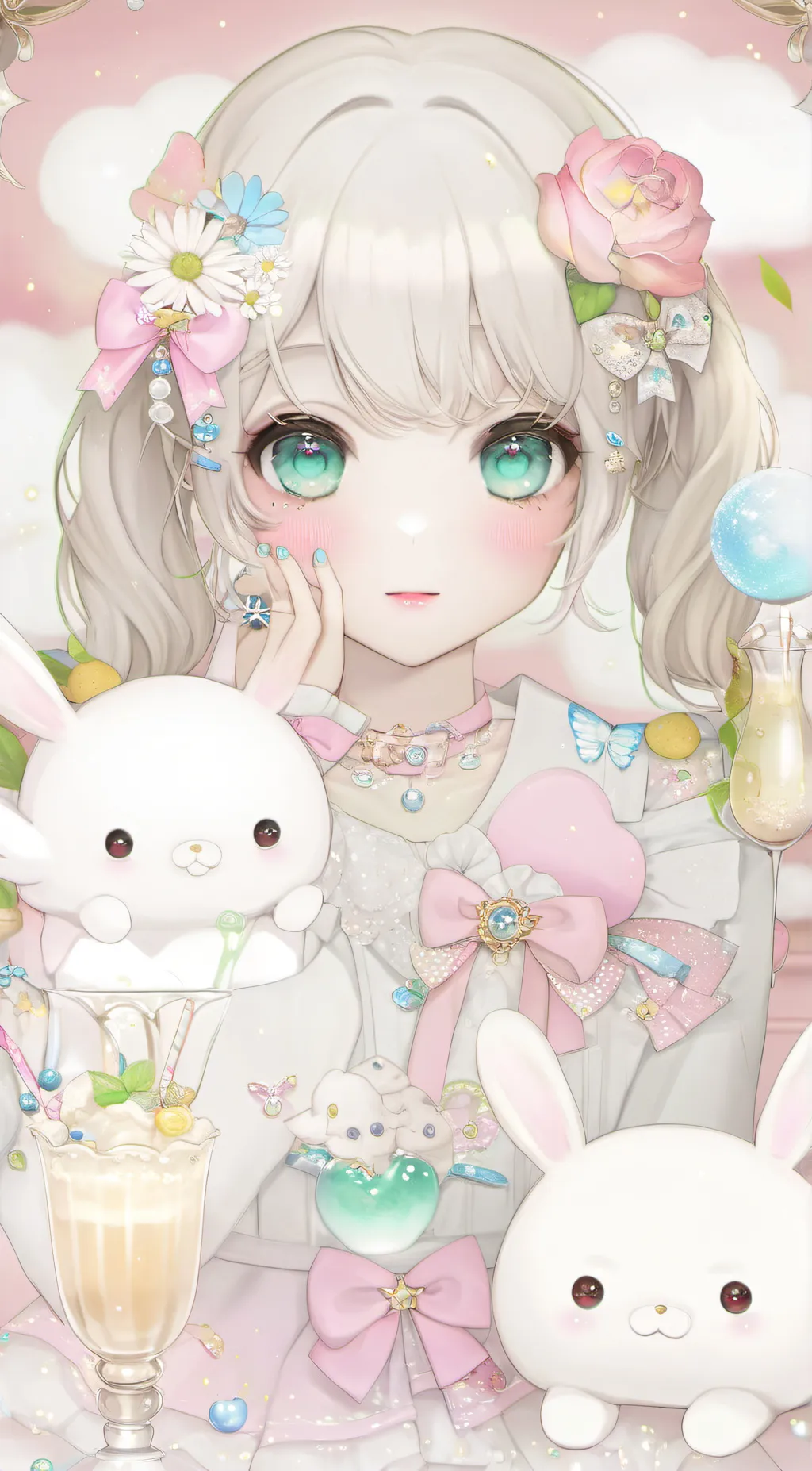 ai character: cloud background