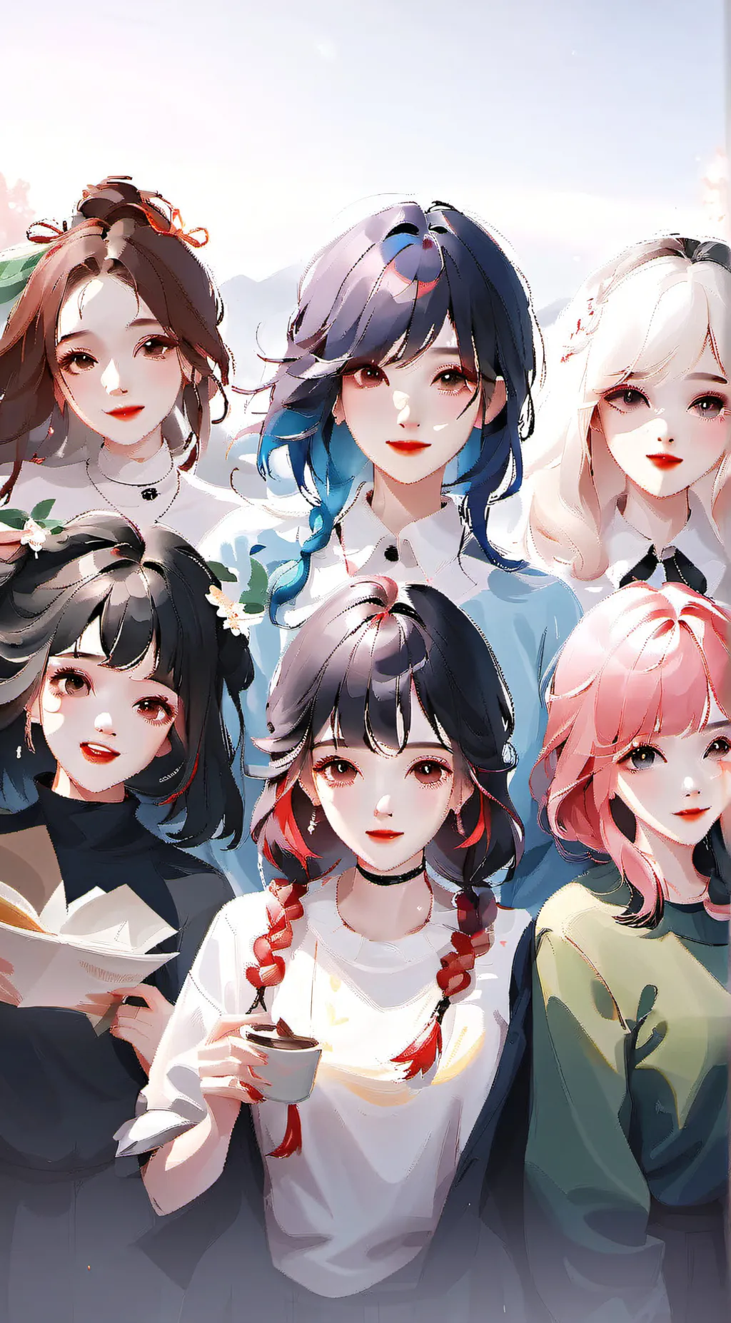 ai character: Girl group lolllll background