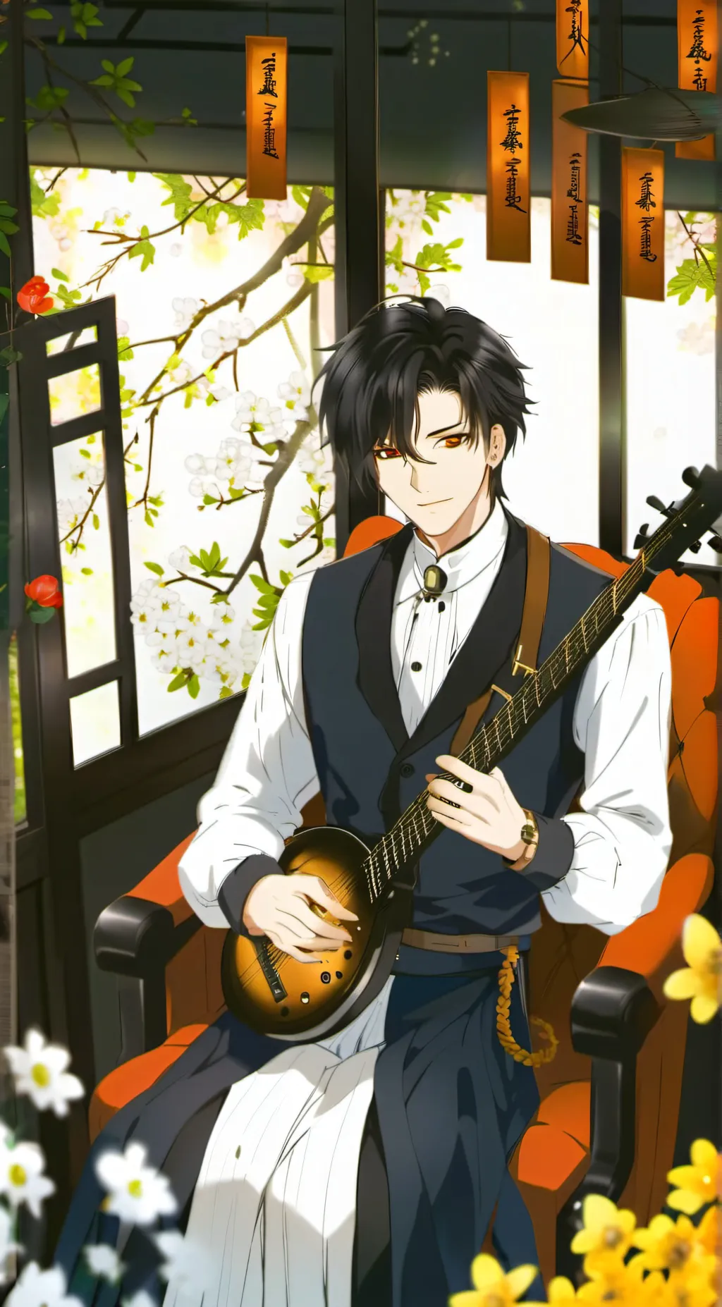 ai character: Maxwell silver ham background