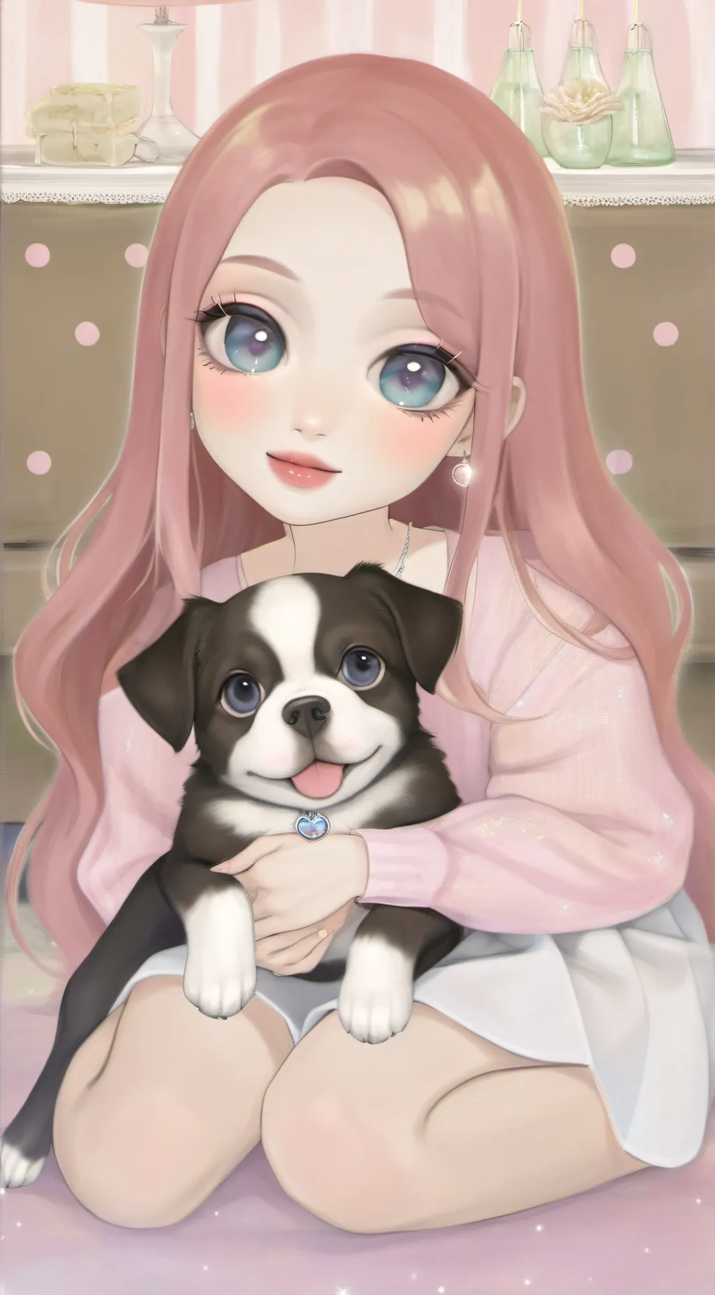 ai character: lilac background