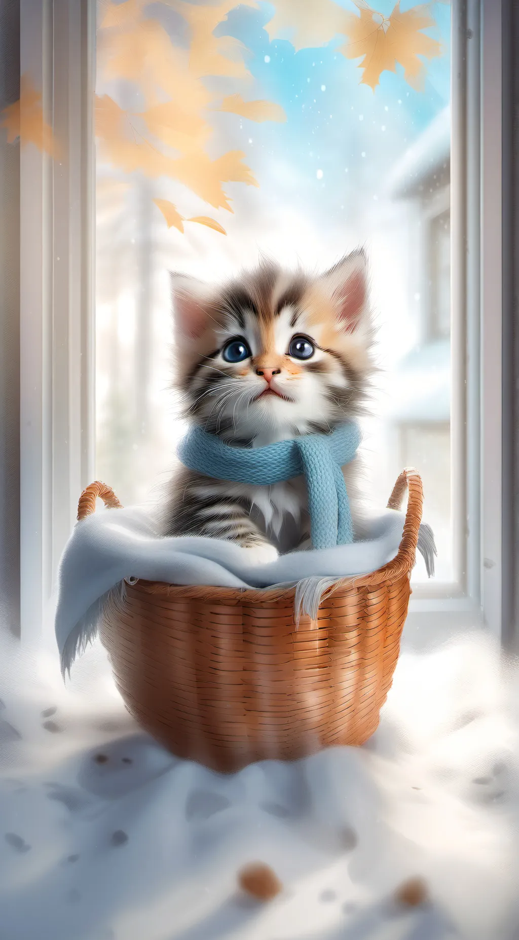 ai character: Kitten Basket background