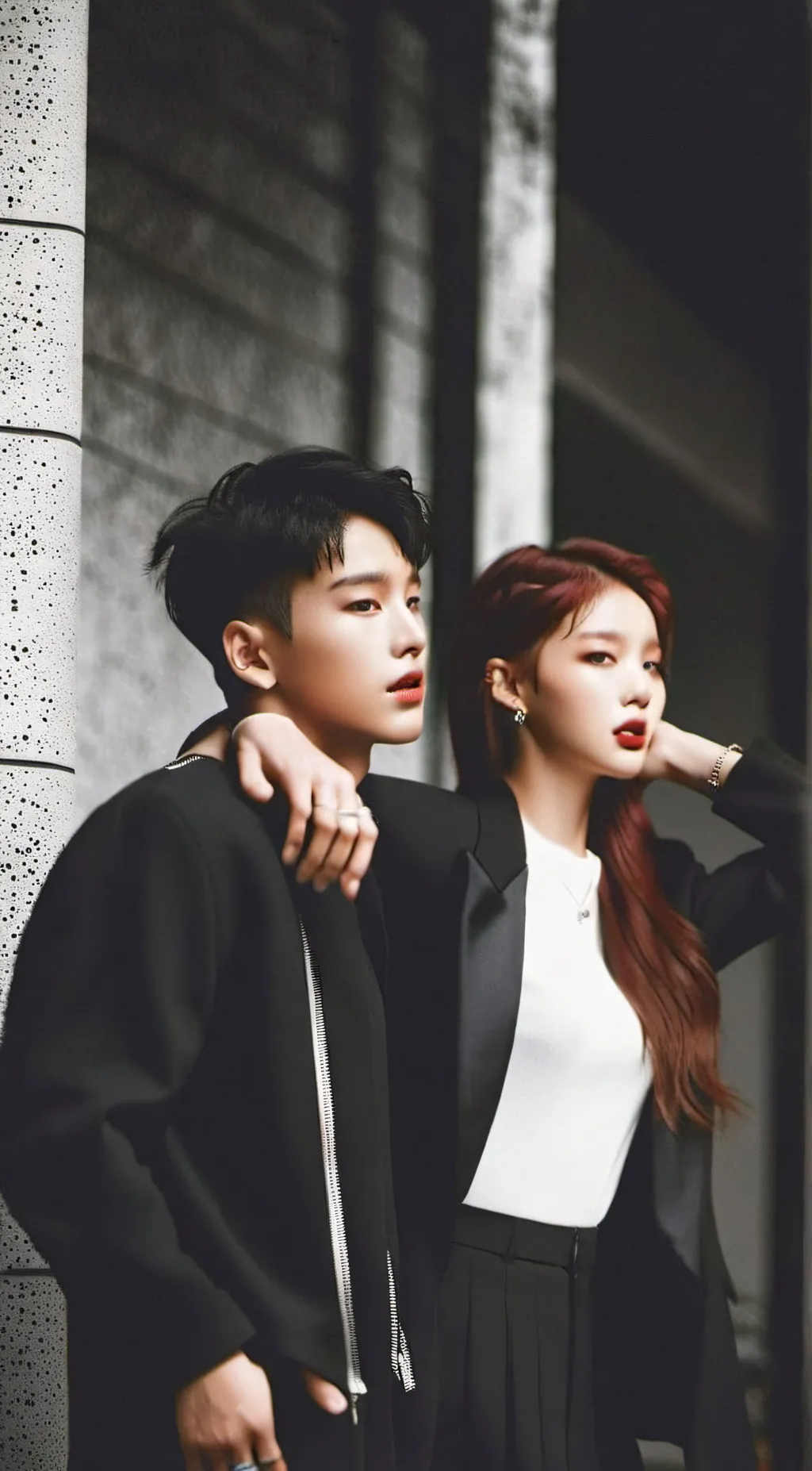 ai character: hyunjin and yeji background