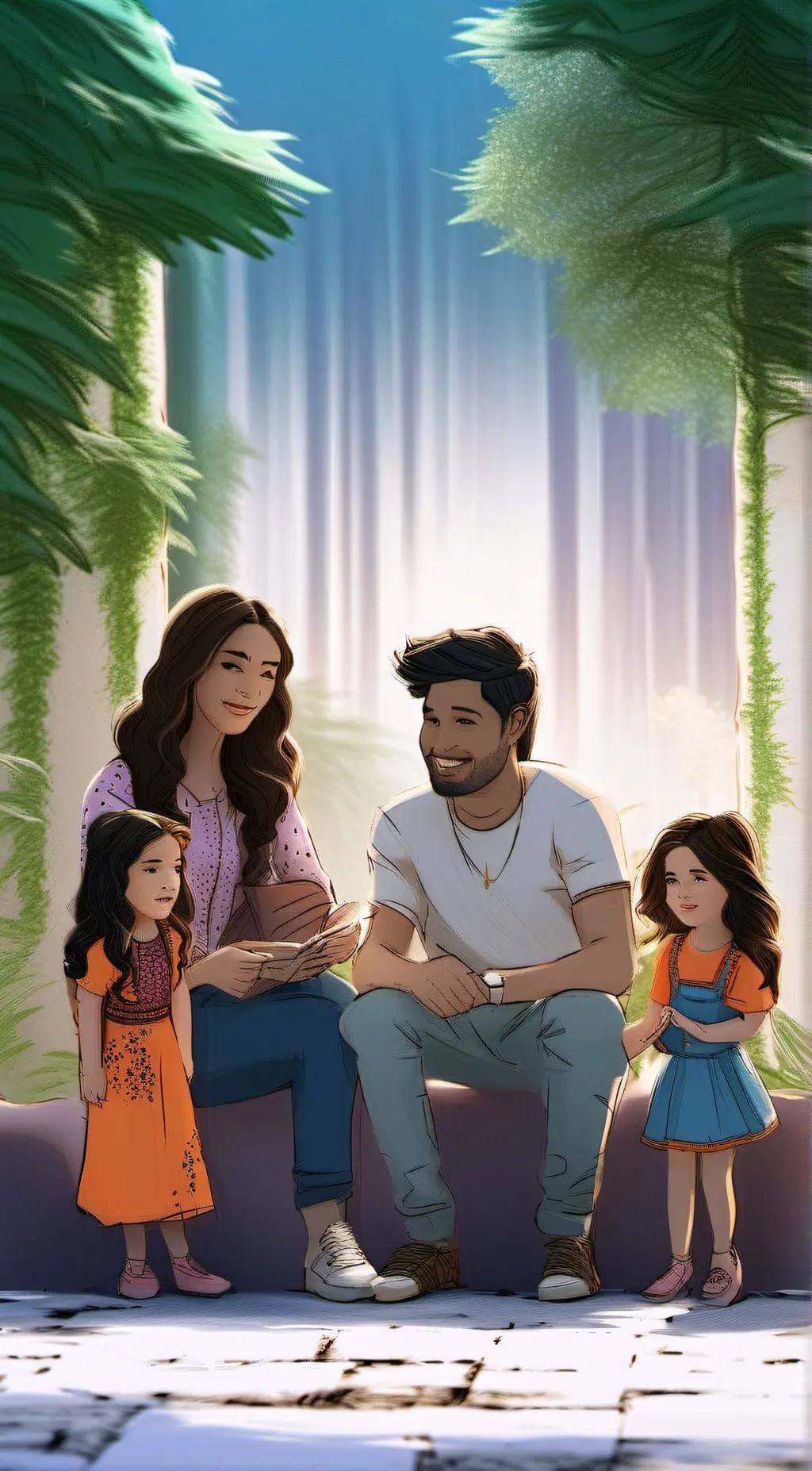 ai character: nick and mia  background