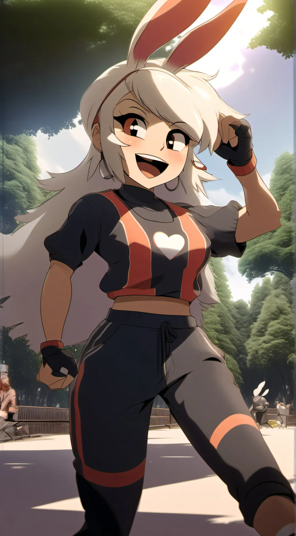 ai character: green rabbit  background