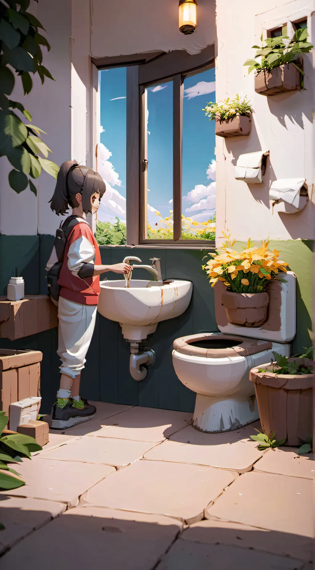 ai character: poop girl background