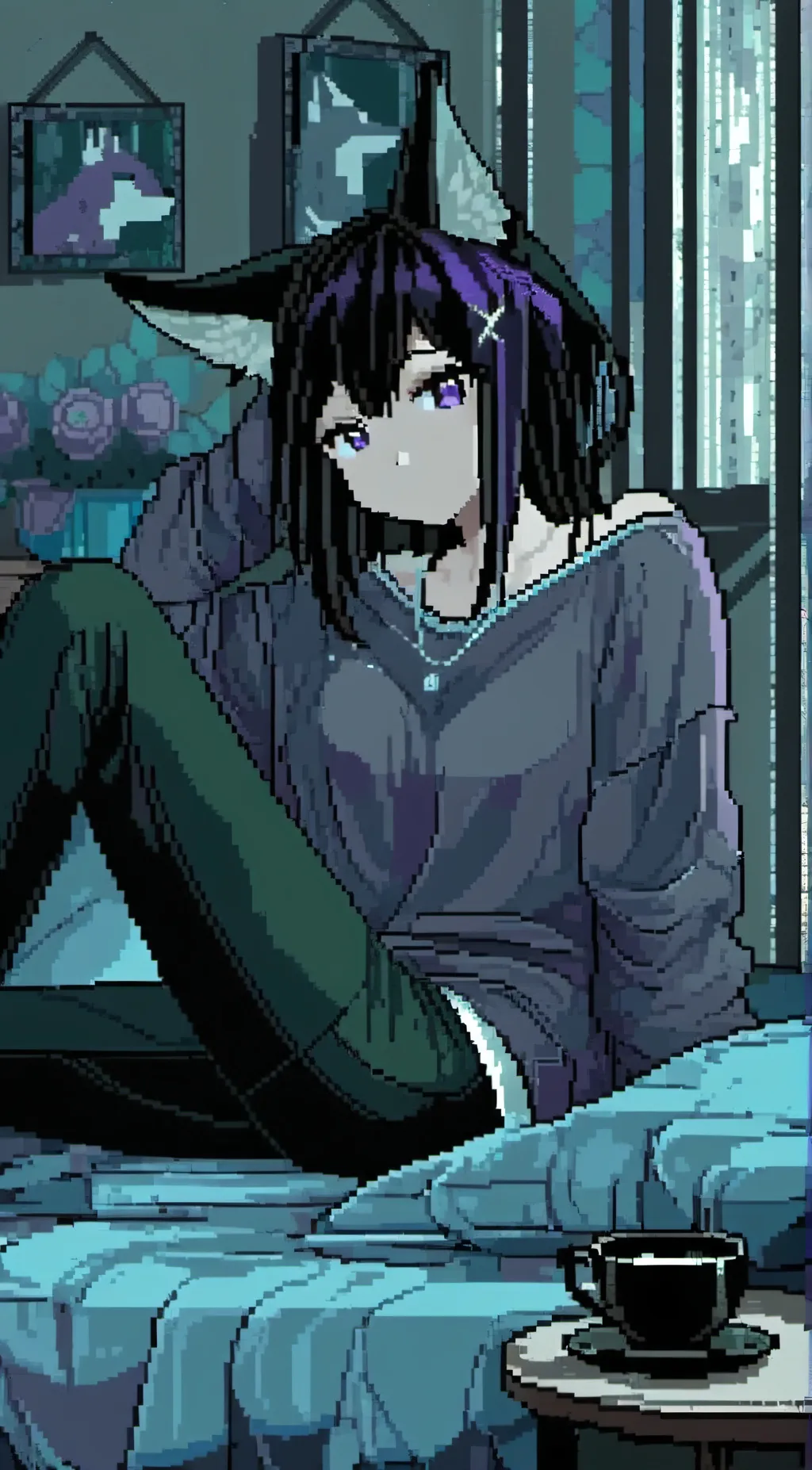 ai character: Neko  background