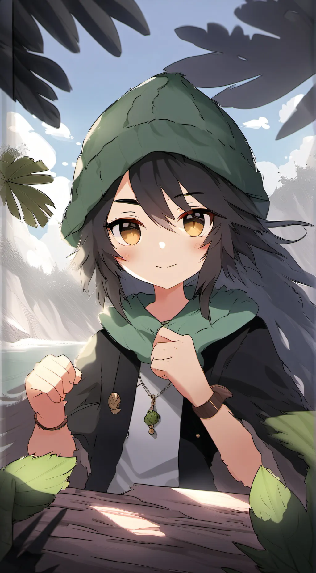 ai character: LEAFY background