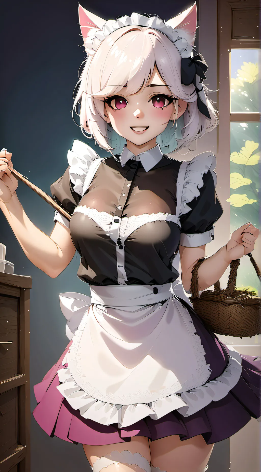 ai character: Leaha (Cat maid) background
