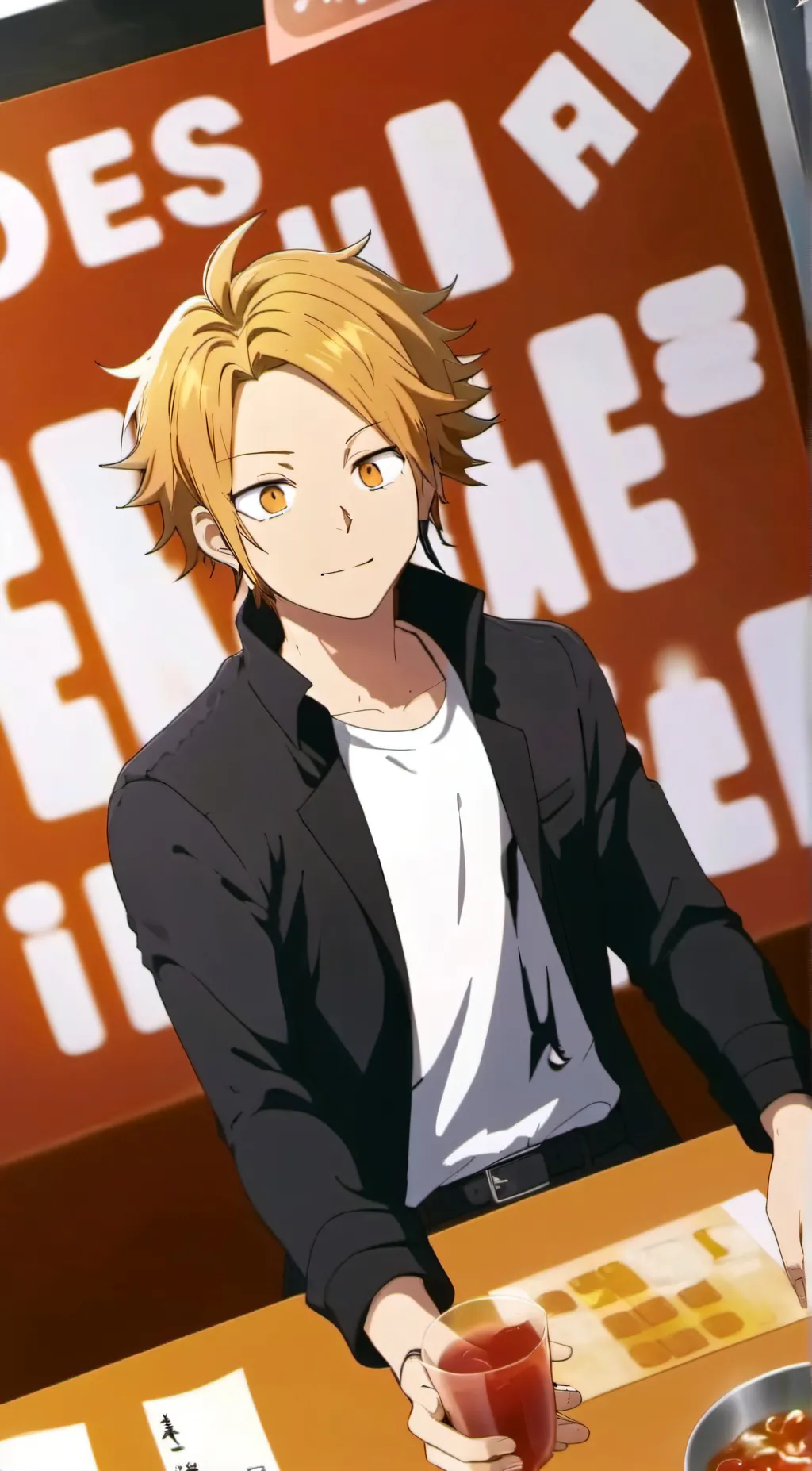 ai character: denki Kaminari  background