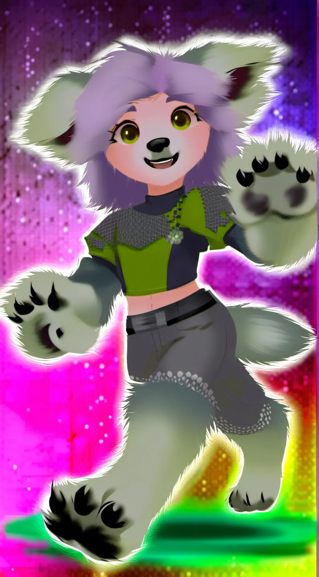 ai character: Pup Roxanne wolf background