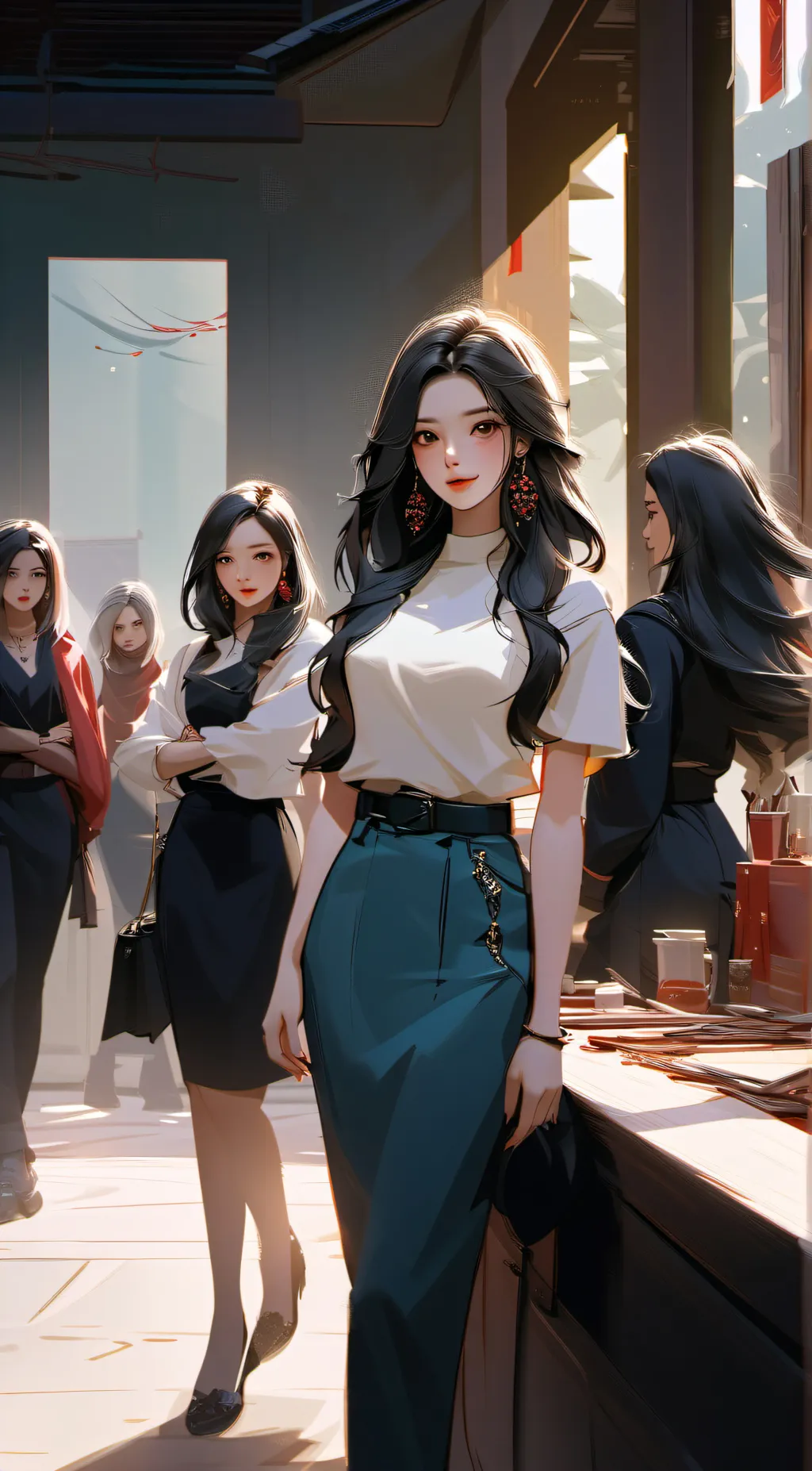 ai character: 5 girls pls do background