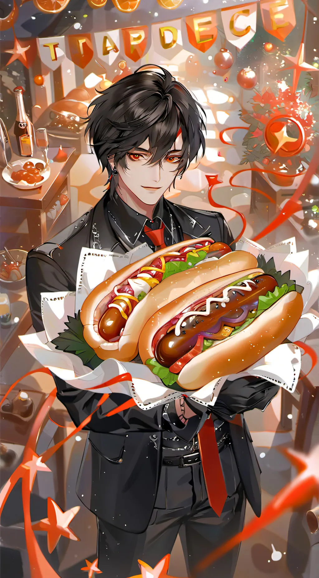 ai character: Hotdog background